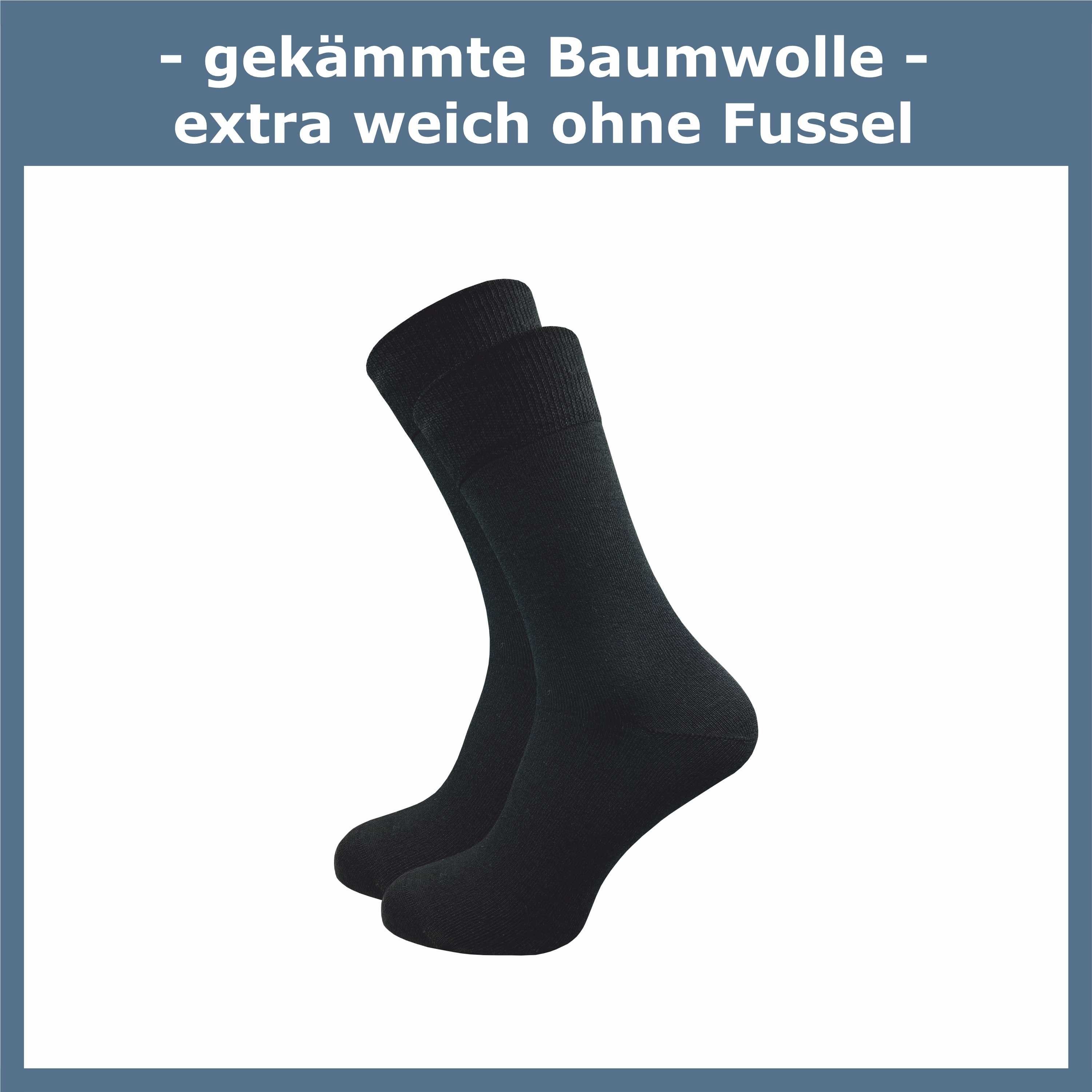 GAWILO Basicsocken für Damen & braun und in Paar) (10 hochwertiger für den drückende grau, anspruchsvollen Alltag Naht Baumwolle aus blau schwarz, Herren ohne Socken