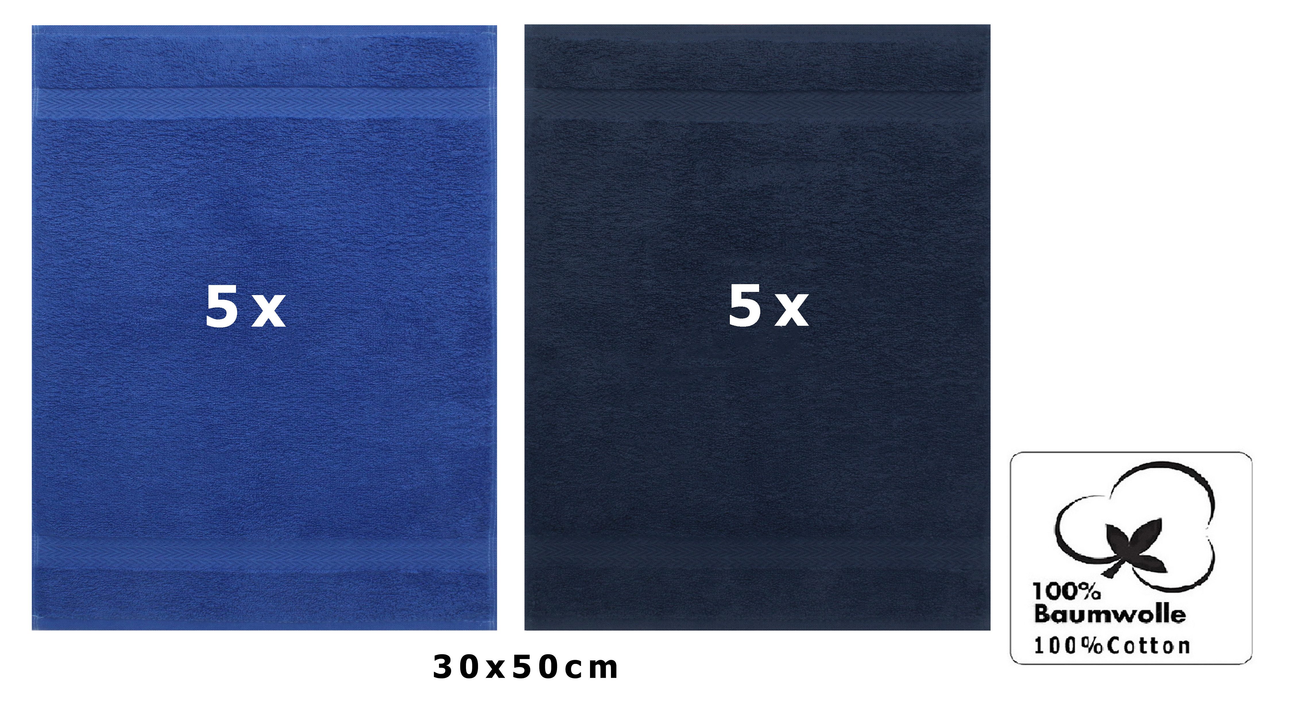 Betz Gästehandtücher 10 Stück Gästetücher Premium 30x50 cm, 100% Baumwolle (Set)
