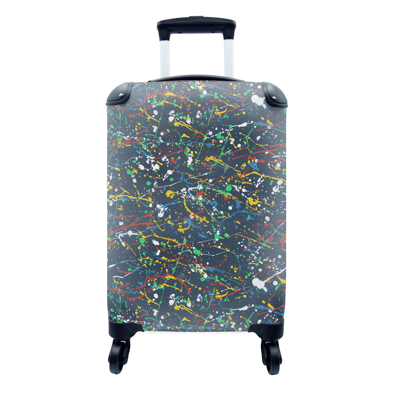 MuchoWow Handgepäckkoffer Muster - Farbe - Spritzer, 4 Rollen, Reisetasche mit rollen, Handgepäck für Ferien, Trolley, Reisekoffer
