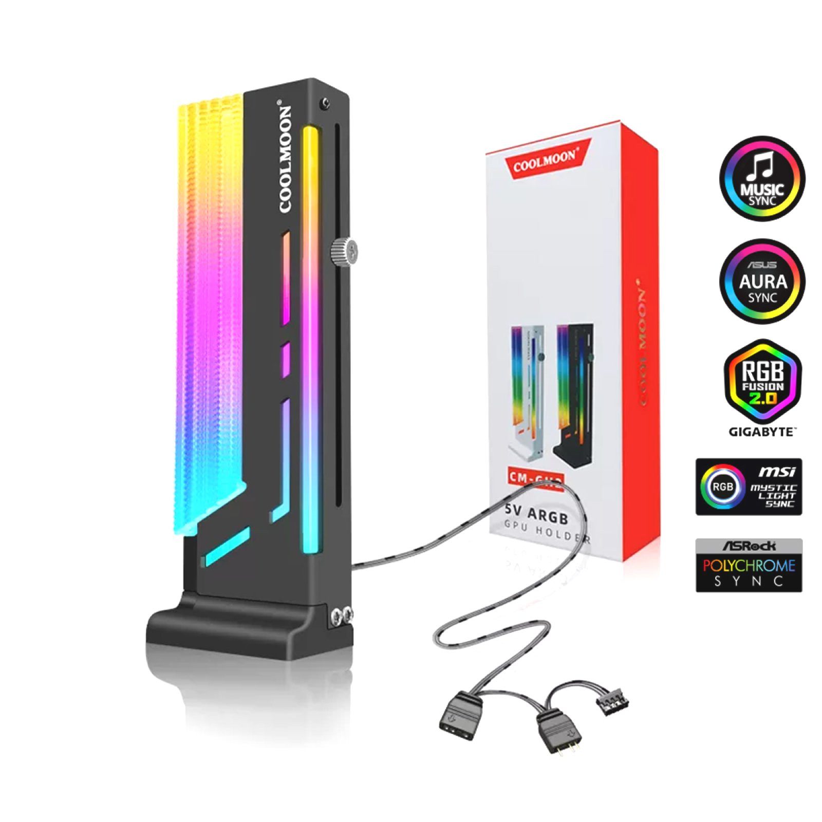 BRAINZAP Gehäuselüfter A-RGB GPU-Halterung, A-RGB Beleuchtung
