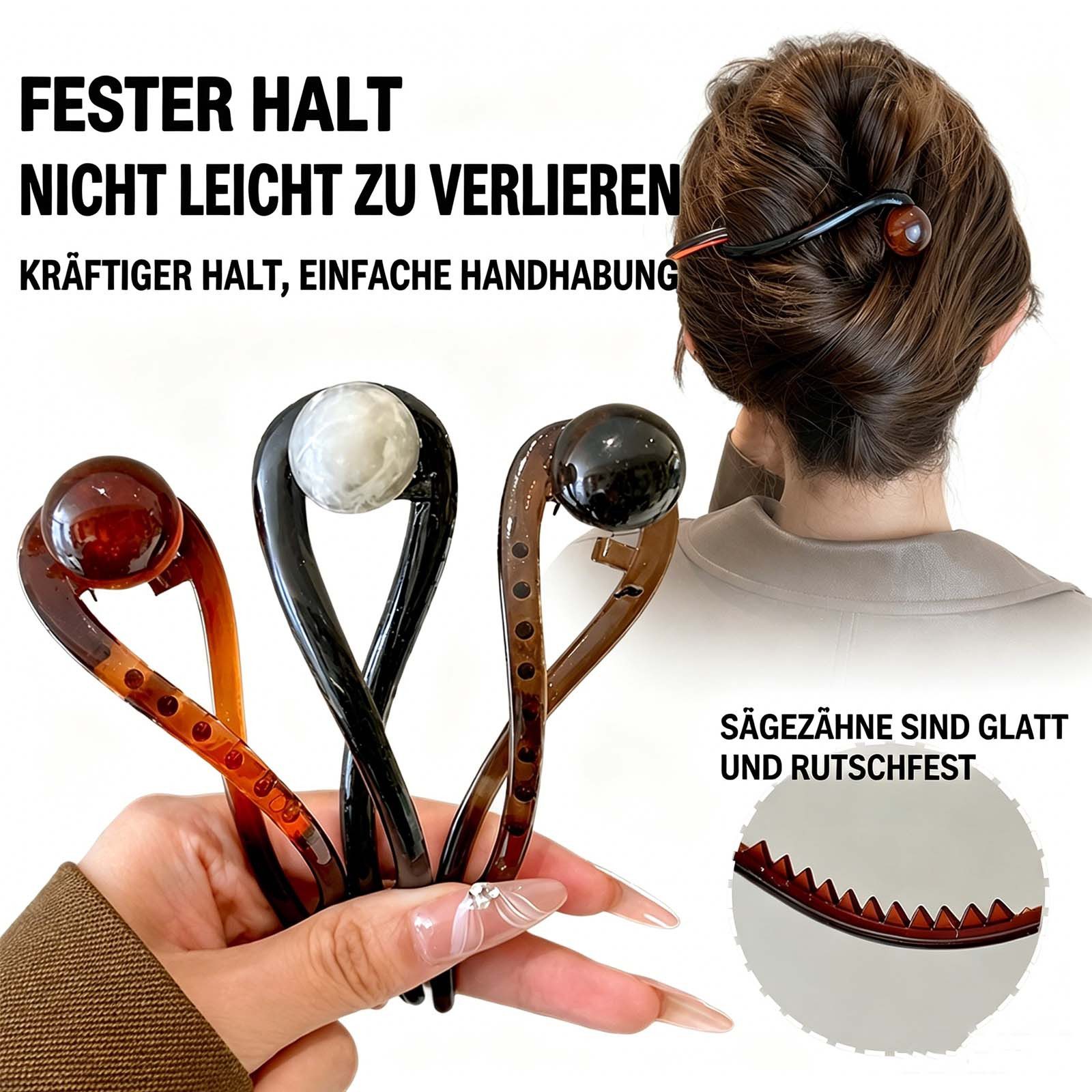 MOPUEA Haarnadel Haarnadel mit französischer Drehung, Perlen Haarnadel, rutschfest 6pcs, Französische Haarspangen mit Perlen für elegante Frisuren Damen, French Twist Haarclips mit Perlen für sicheren Halt und Styling, Starker Halt, vielseitig, einfach zu nutzen, für alle Haartypen