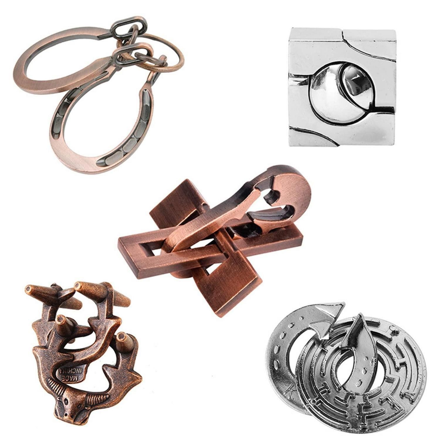 LuxusKollektion Puzzle Metall Puzzle Set 6er Set, Puzzleteile