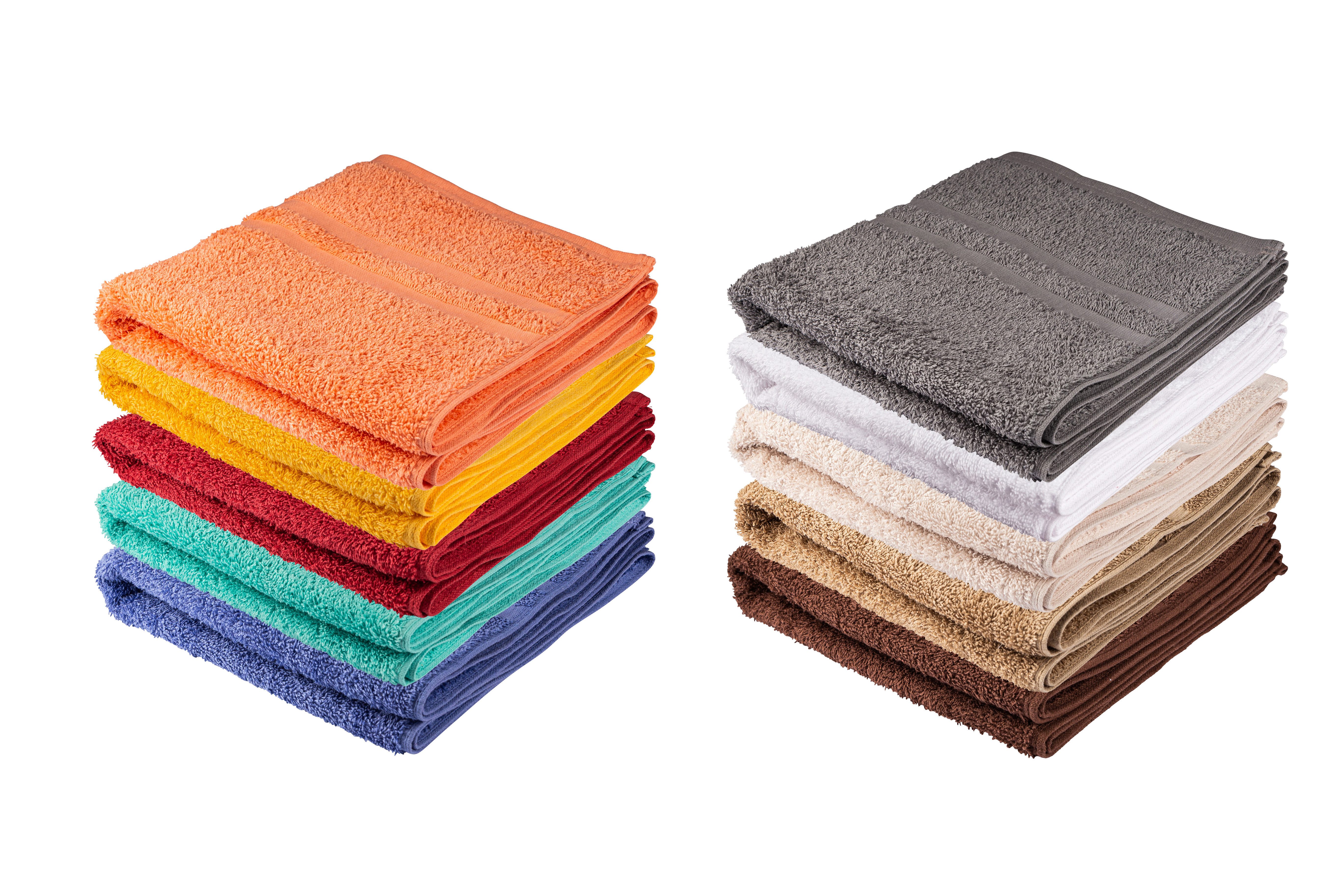 Clinotest Handtücher Walk, fusselfrei - 50x100 100% Baumwolle, 95°C kochfest, 100% Baumwolle (2-St), sanftes Hand Towel mit saugstarken & strapazierfähigen Fasern