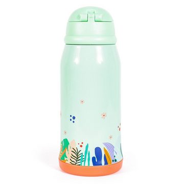 MILK&MOO Trinkflasche MILK&MOO Stahl-Kindertrinkflasche mit Tasche Jungle Friends
