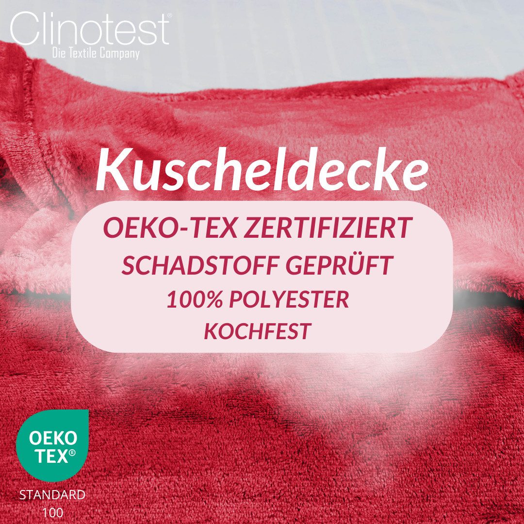Wohndecke Kuscheldecke aus 100% Polyester, 150x220 cm, Clinotest, Kochfest ohne Einlaufen oder Fusseln, auch als Sofadecke & Tagesdecke – Bild 4 von 5