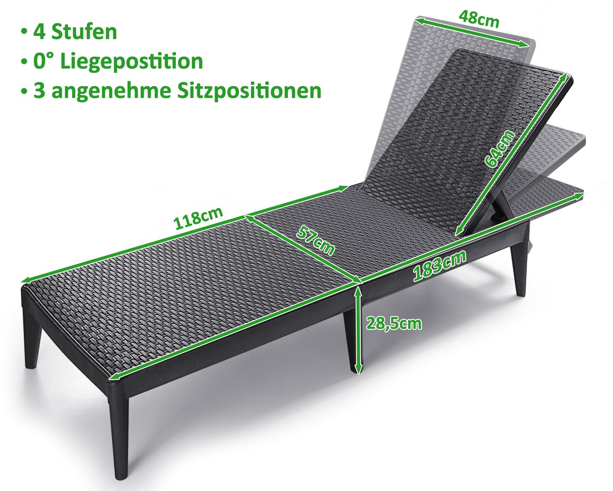 ONDIS24 Gartenliege Numana Sonnenliege mit 4-fach günstig online kaufen