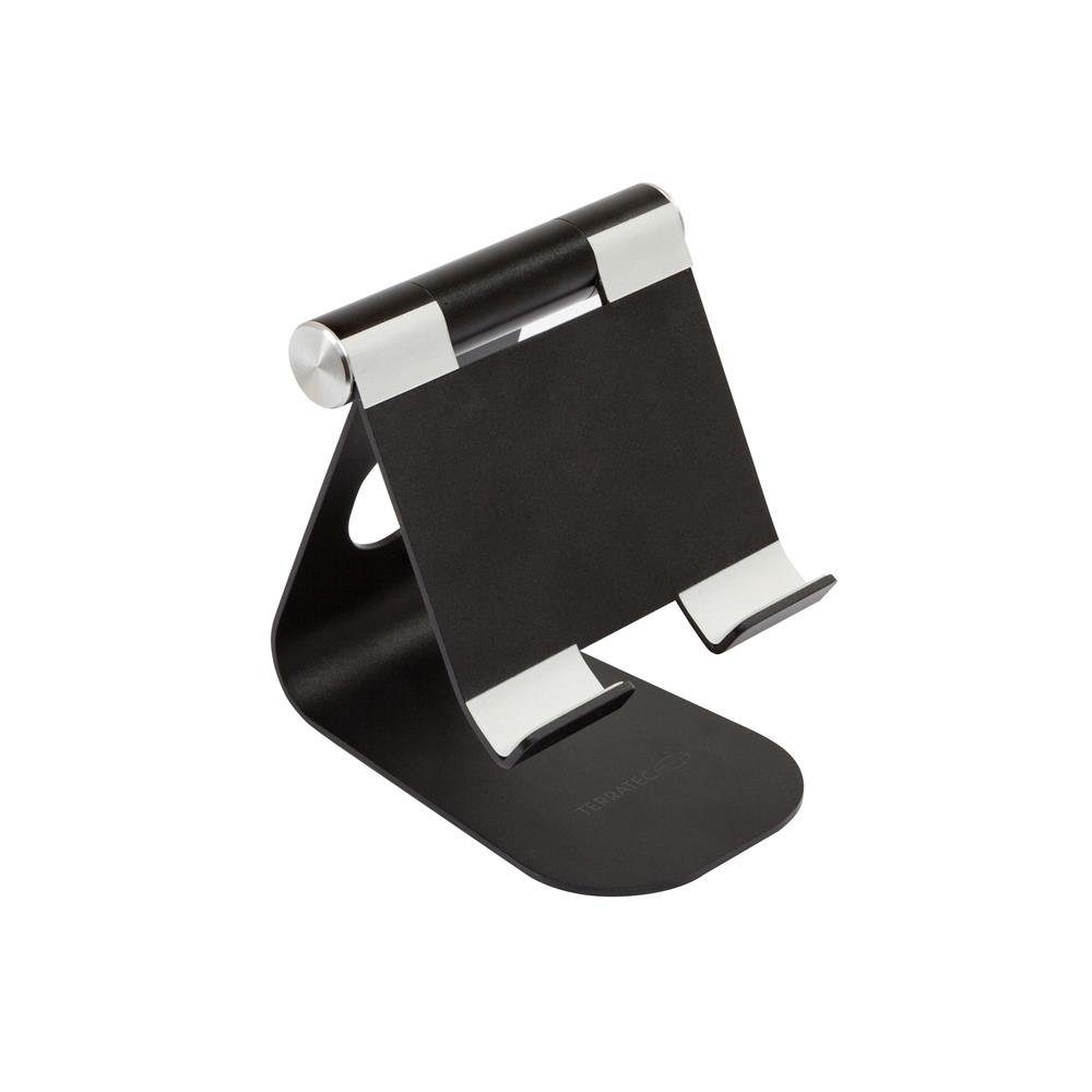 Terratec Tablet-Ständer iTab M Schwarz, (Größe M (bis ca. iPad 11), Aluminium, Silikonpads, schwarz)