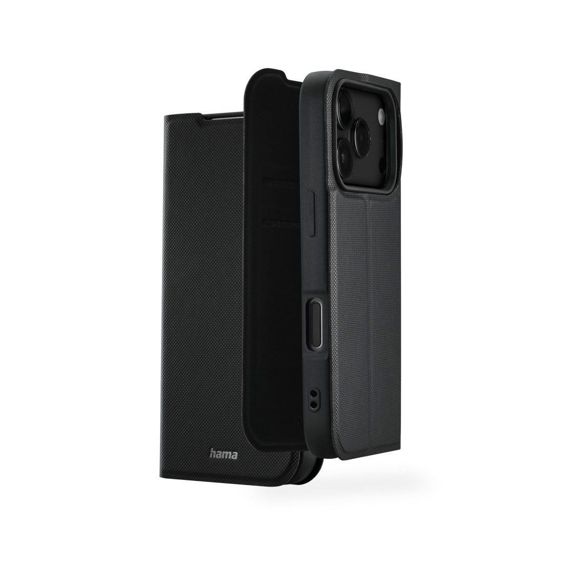 Hama Smartphone-Hülle Handytasche Booklet für Apple iPhone 17 Pro mit Kartenfächer, Schwarz, Standfunktion, Kartenfächer