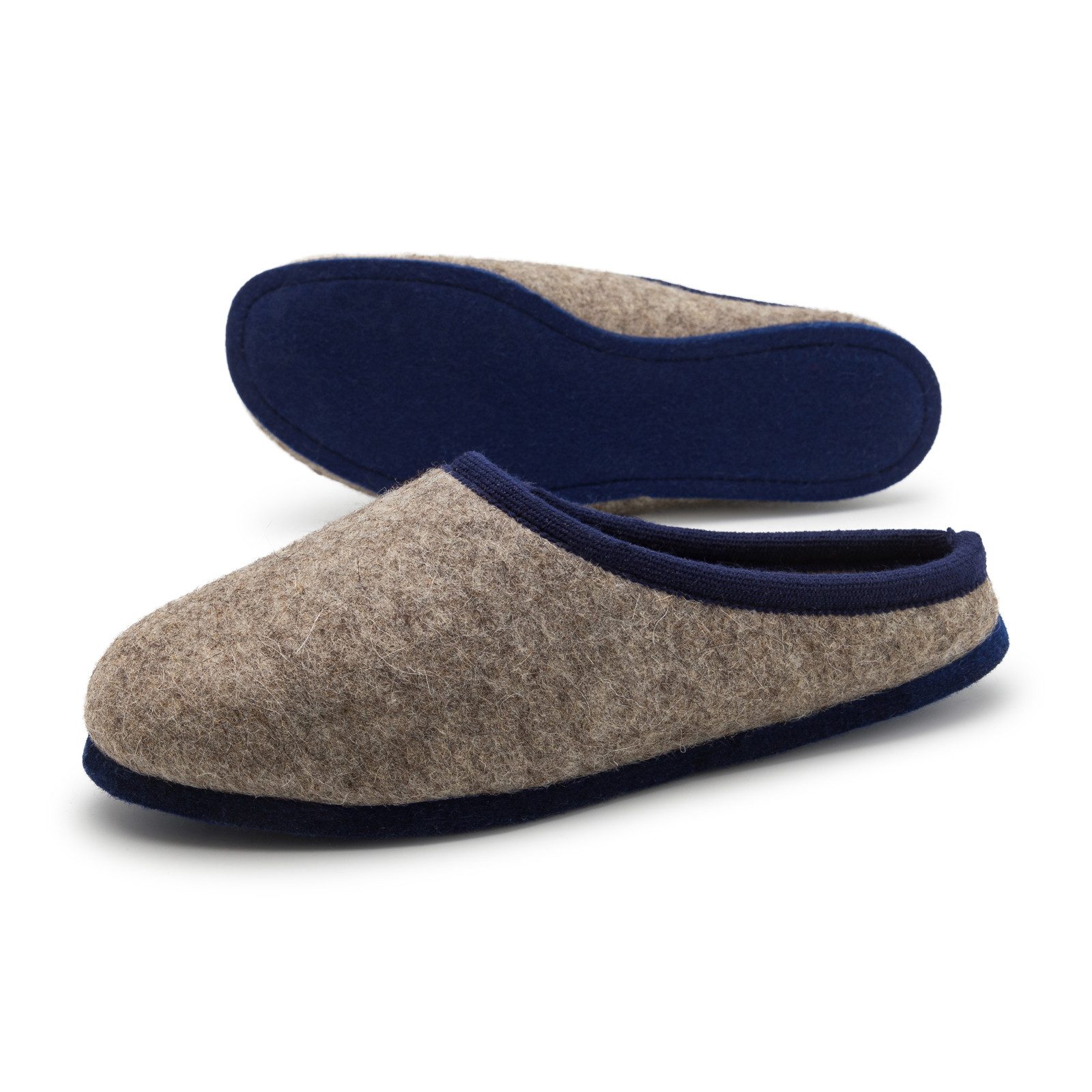 Pantoffelmann Wollfilz Pantoffel warme Filzpantoffeln Herren Damen Winter Hausschuh Pantoffel (1 Paar) Filzpantoffeln, Gästepantoffel besonders leicht