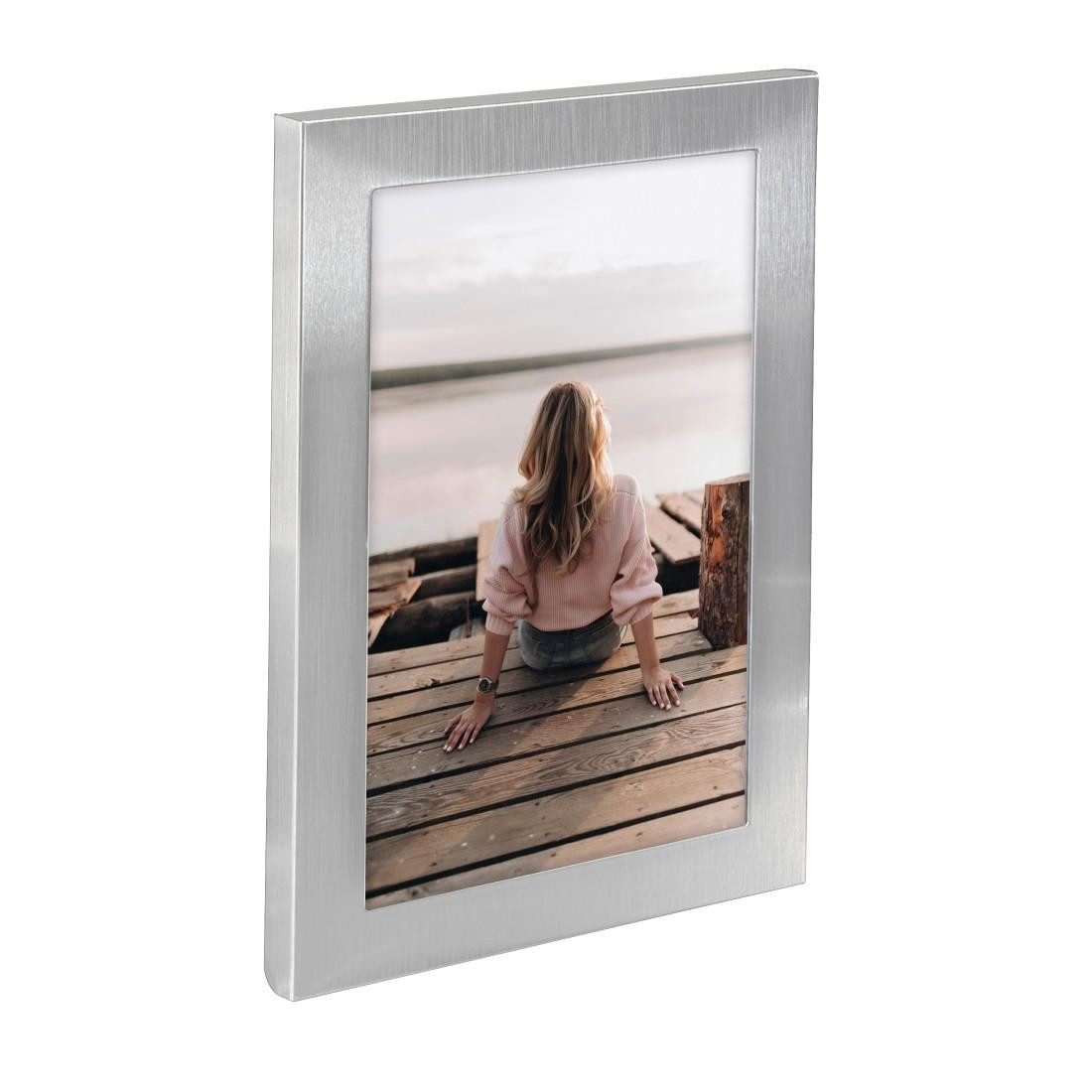 Hama Portraitrahmen Porträtrahmen 15x20 cm, silber, aufhängbar, aufstellbar günstig online kaufen