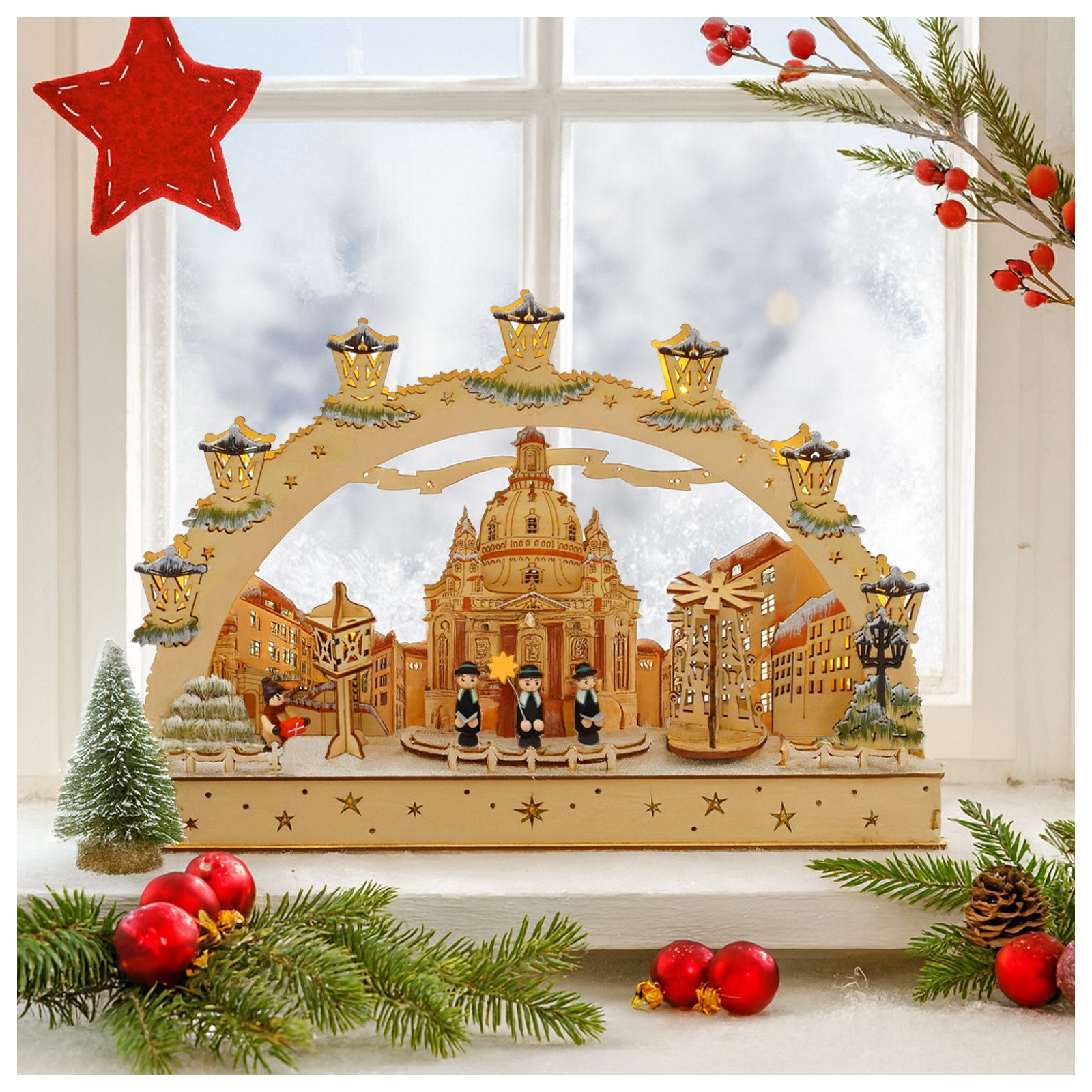 HTI-Living Schwibbogen Leuchtbogen LED Dresden Frauenkirche (1-tlg), Schwibbogen