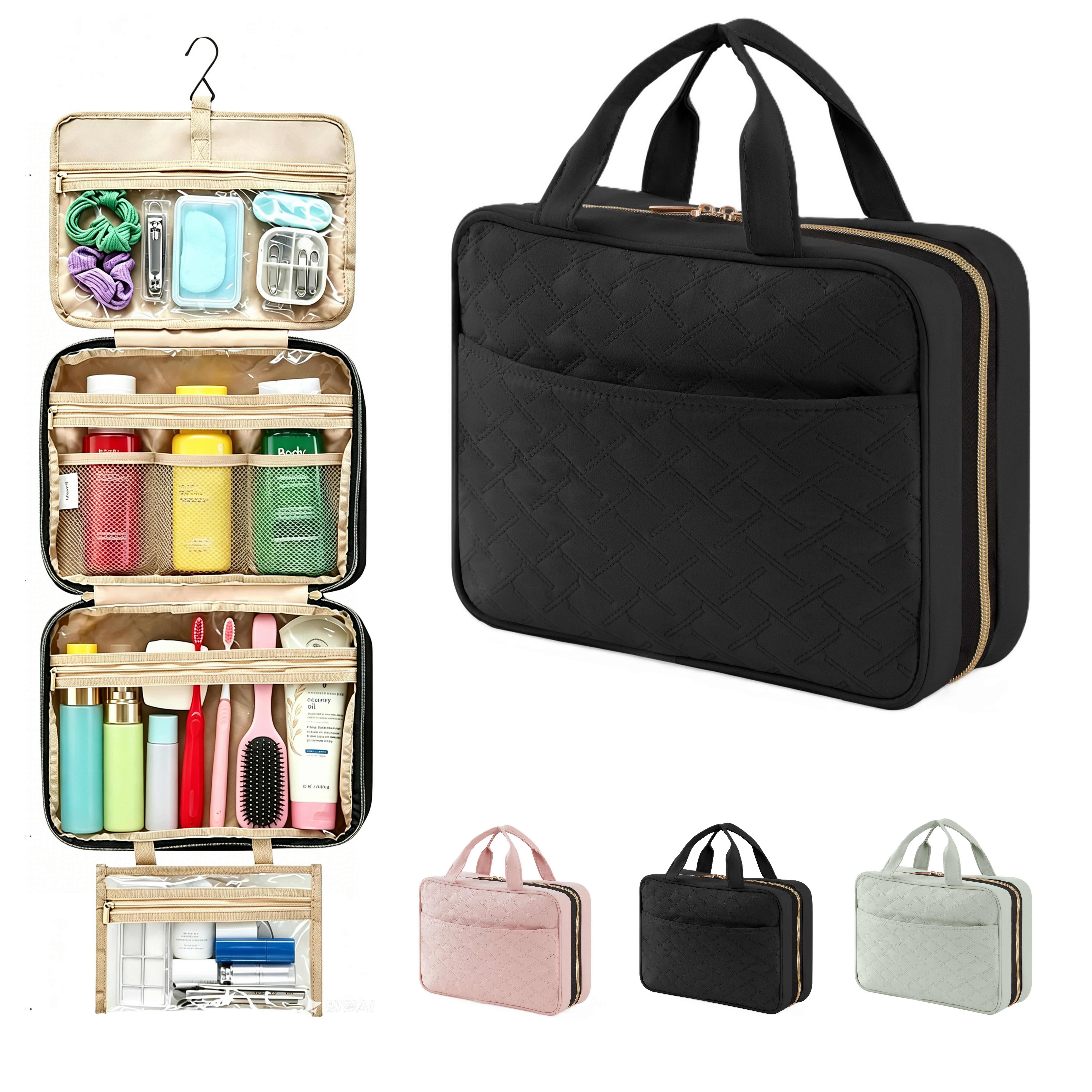 Lifewit Kulturbeutel Reise Kulturbeutel,Kosmetiktasche Kulturtasche zum Aufhängen Organizer (Packung, 1-tlg., 8L,B/H/T 32/23/10.5 cm, 4L,B/H/T 28/19/7.5 cm), Spritzwassergeschützt