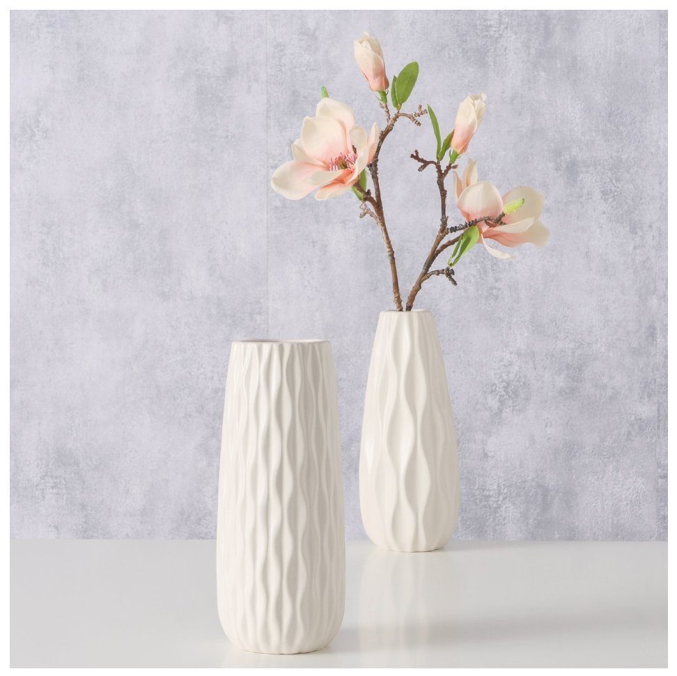 BOLTZE GRUPPE GmbH Tischvase Boltze, 2er-Set Vase Luana weiss günstig online kaufen