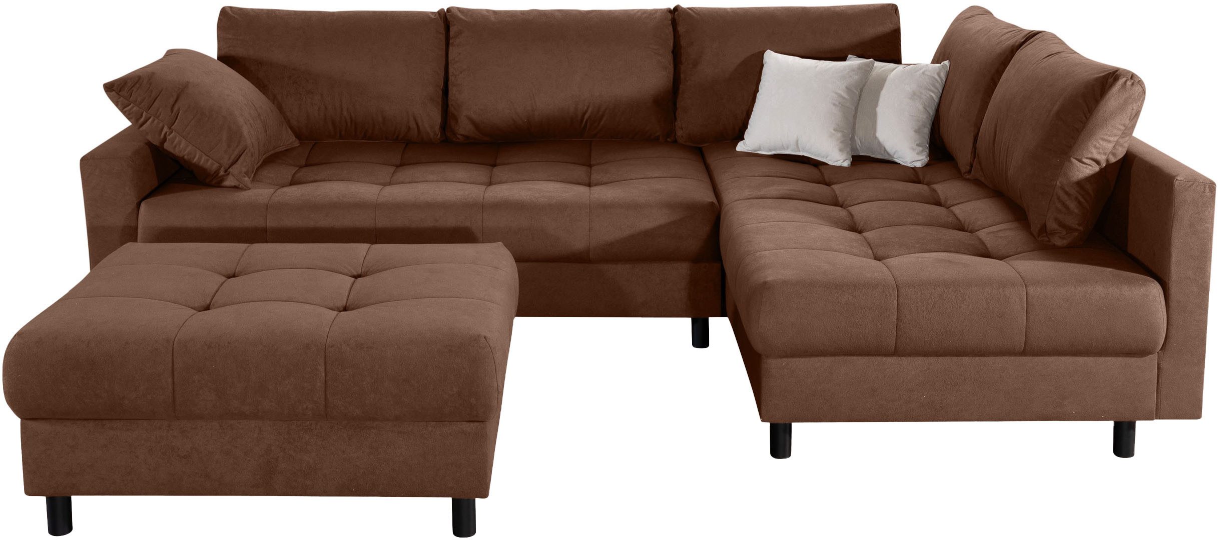COLLECTION AB Ecksofa Toni XL L-Form B:274 cm Set inkl. Hocker, AKTION mit Pet Topper, Set: Sofa & Hocker, 2 Zierkissen, Bonell-Federkern – Bild 2 von 5