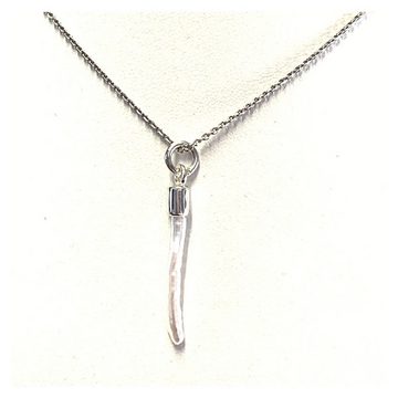 Edelschmiede925 Kettenanhänger Perlenanhänger 925 Silber weiß längliche Form