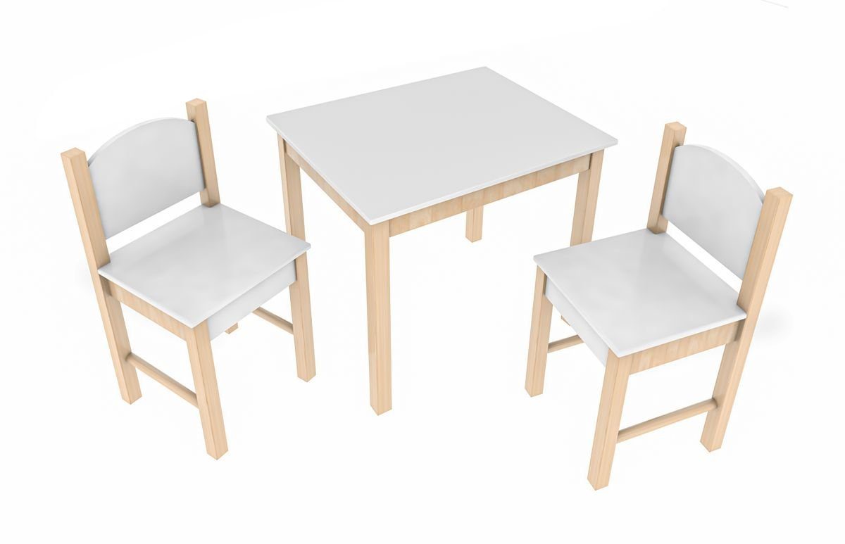 Kindersitzgruppe (Set, Weiß 1 Coemo Weiß 2 Tisch 3-tlg), Stühle Kindersitzgruppe, |