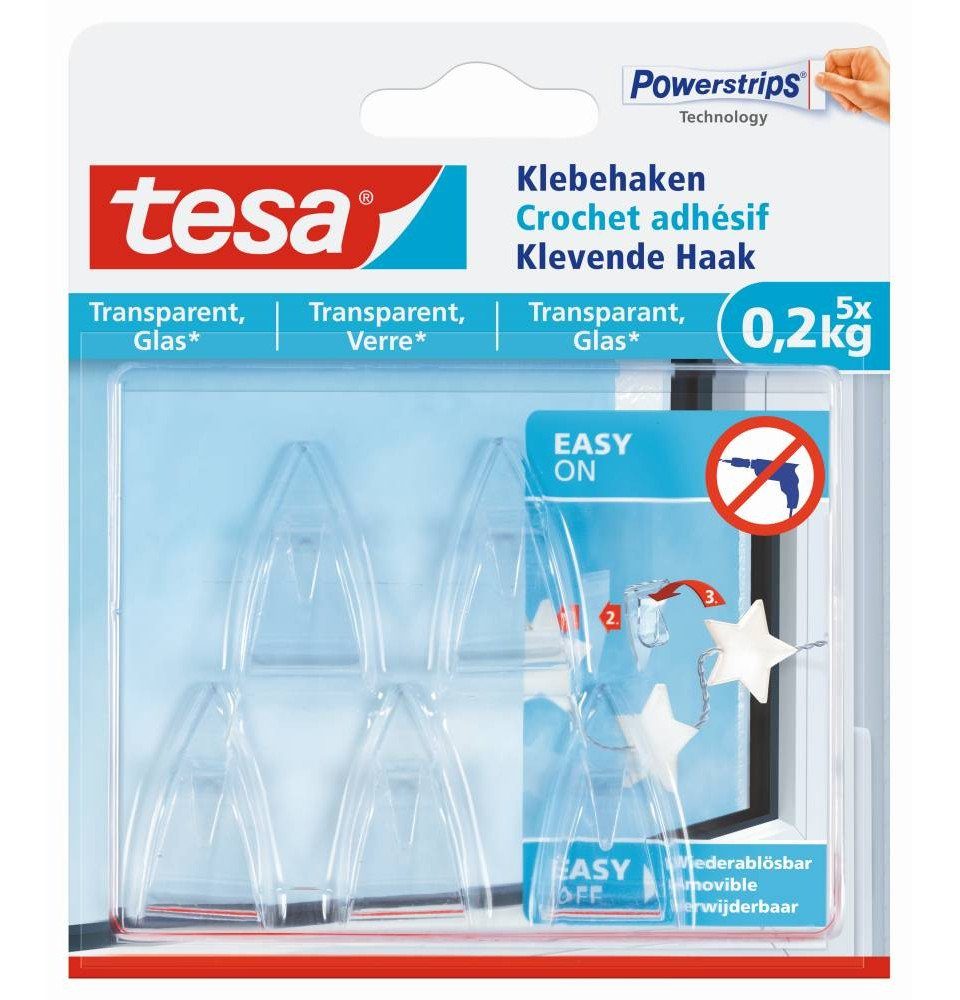 Klebehaken tesa Klebehaken Traglast 200 g, 5 Stück