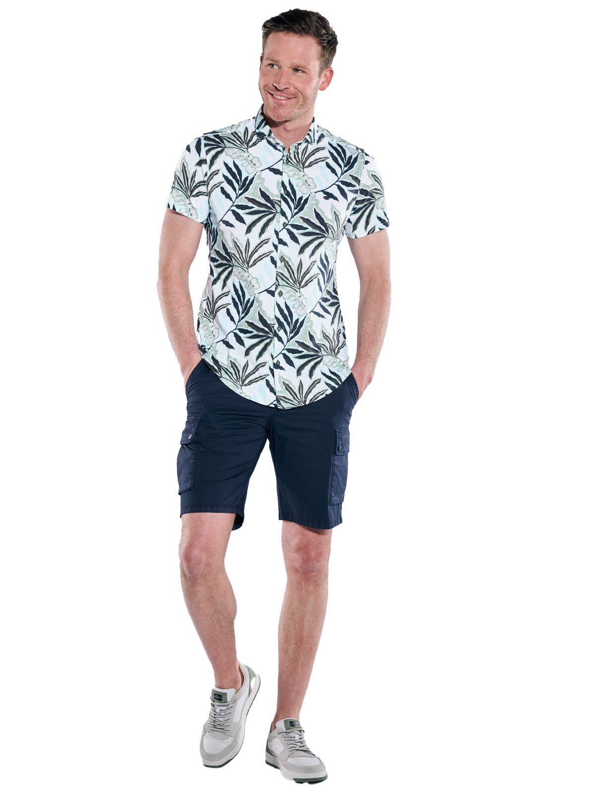 Engbers Kurzarmhemd Herren Kurzarm-Hemd gemustert, Hellgruen