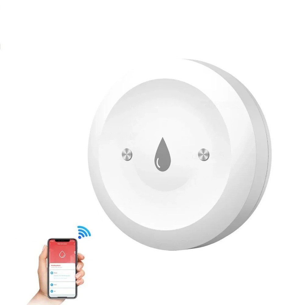 Tuya Wassersensor Smarter Wasserleck-Sensor Hochwasserschutz-Alarm Wasserschutz, Sofortige Push-Benachrichtigung, Hochsensible Messkontakte