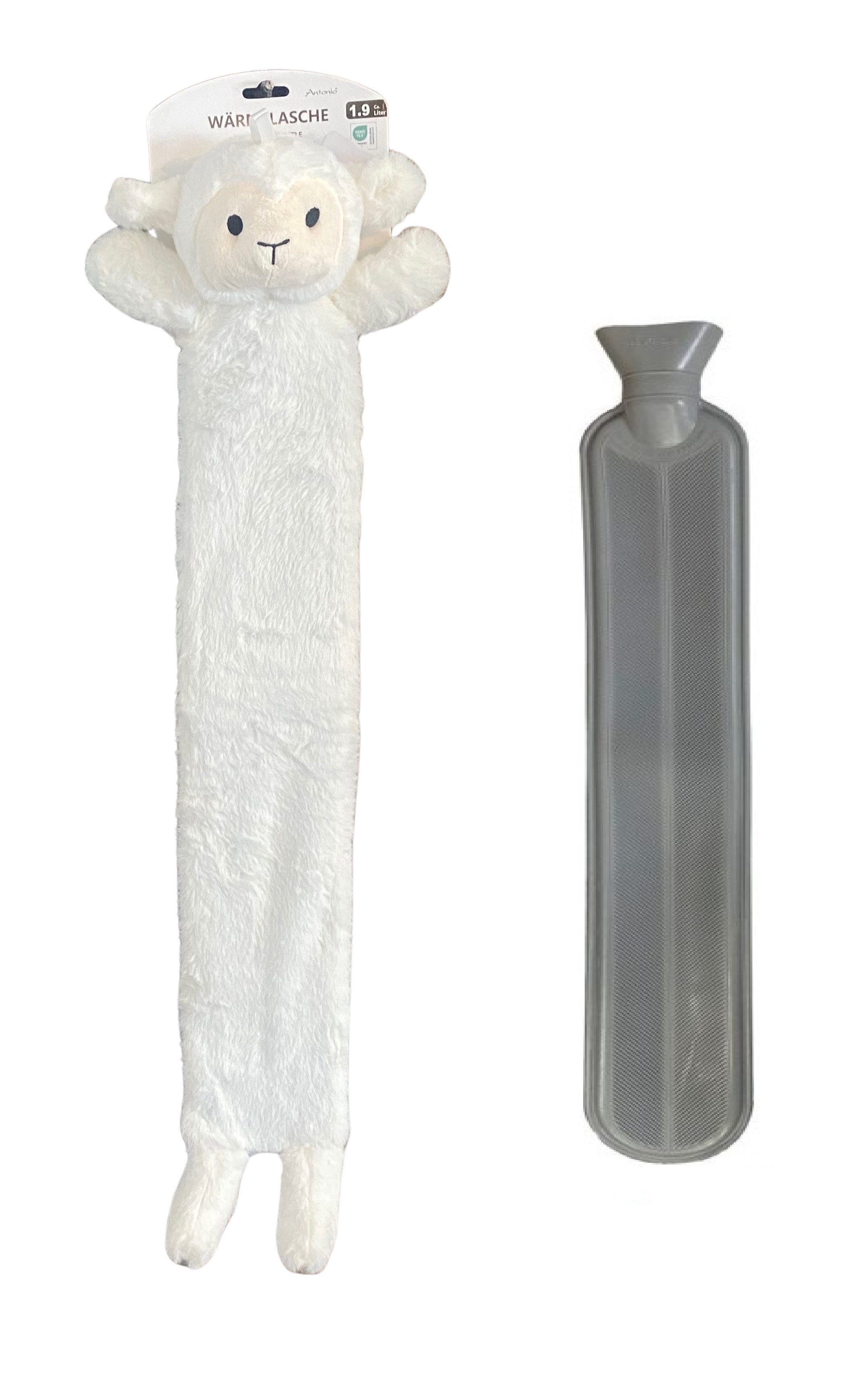 Antonio Wärmflasche Kinder Schlauch Wärmflasche 1,9 Liter mit Tiermotiv Schaf