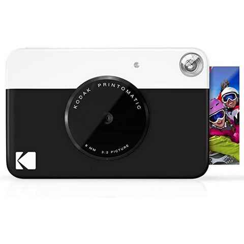 Kodak Printomatic Black Sofortbildkamera (5 MP, Vollfarbdrucke auf ZINK 2x3-Fotopapier mit Sticky-Back-Funktion)