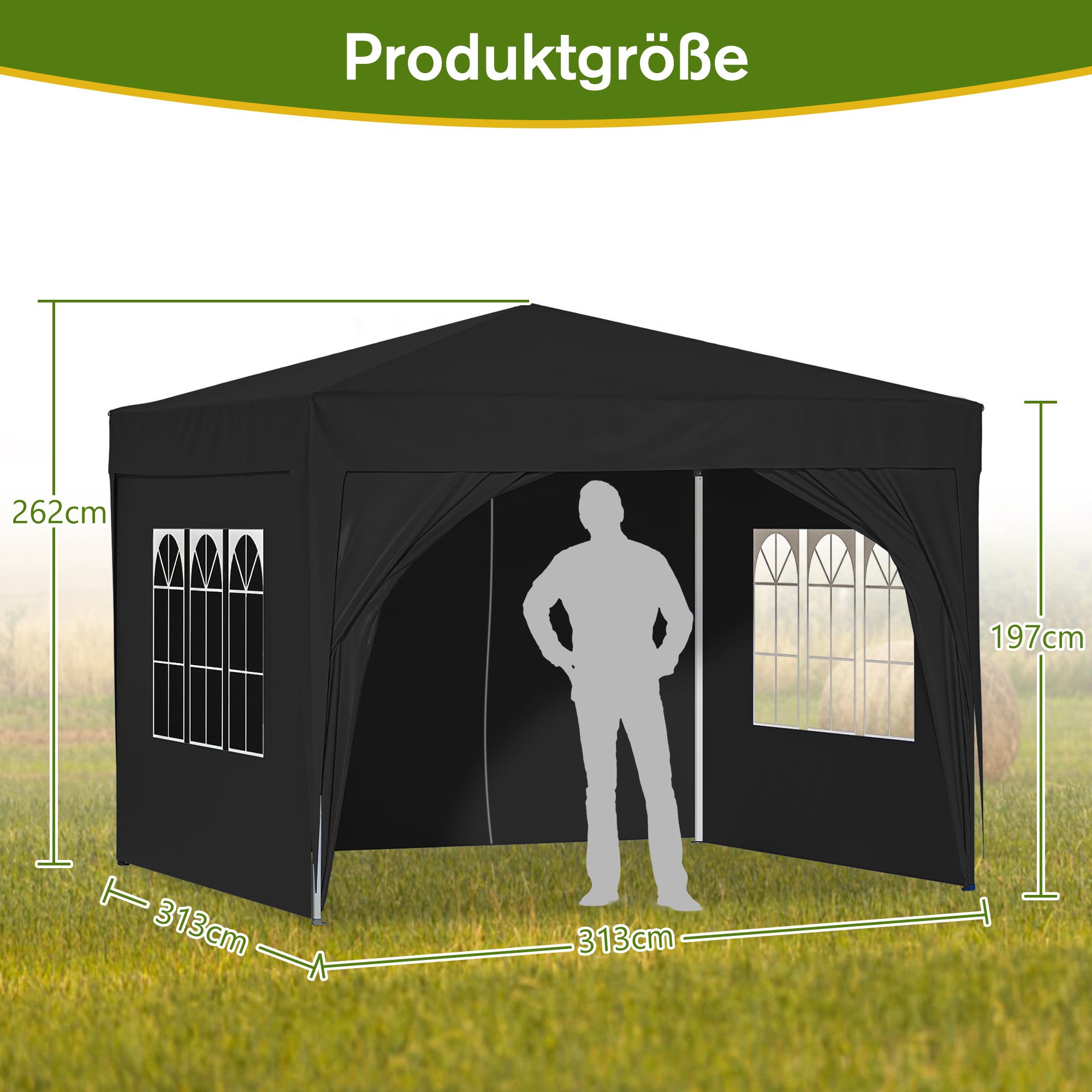 Thanaddo Faltpavillon 3×3m Pop-Up Faltpavillon,Gartenpavillon,faltbar Party günstig online kaufen