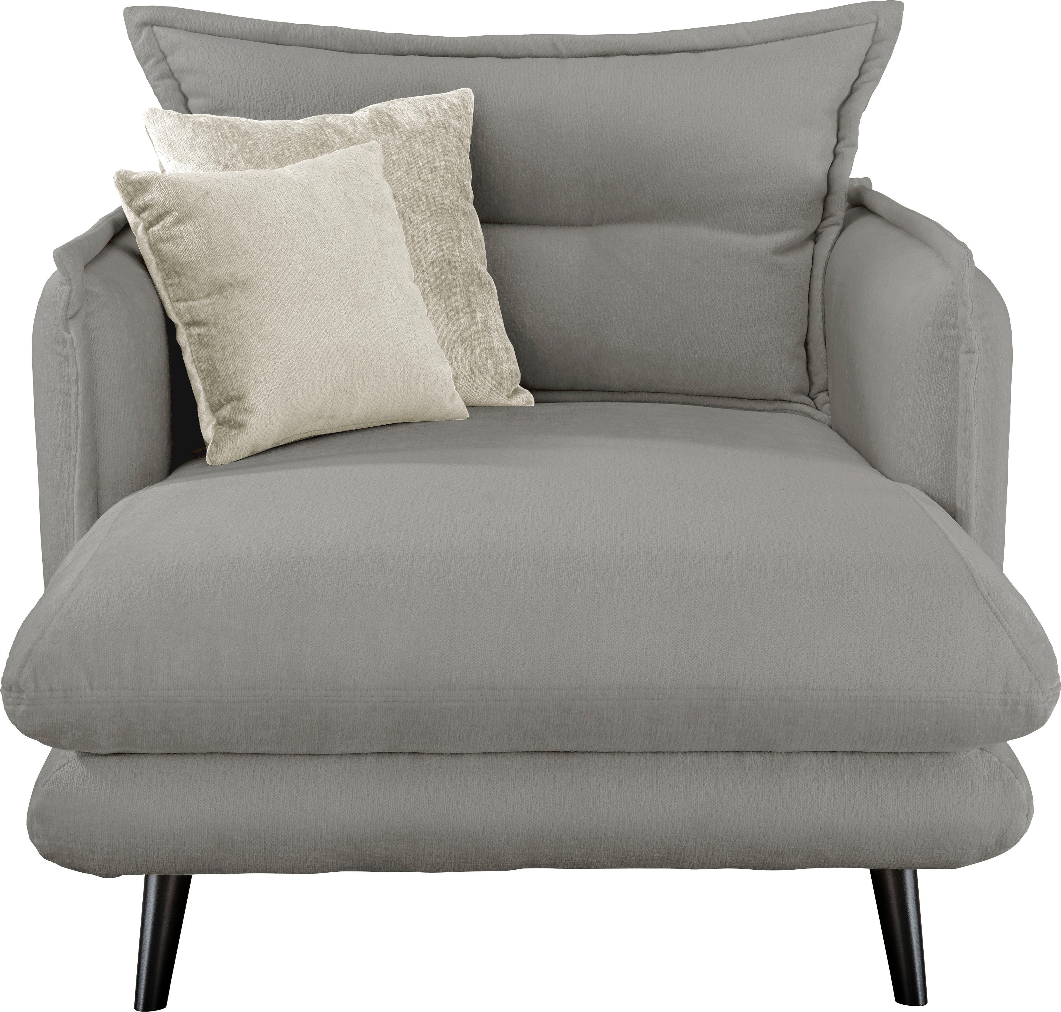 INOSIGN Loveseat Lazio, moderner Sessel mit einer bequemen Polsterung, 2 Stk. Zierkissen