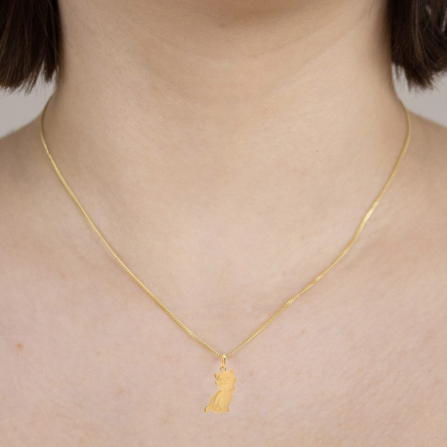 HOPLO Kreuzanhänger Gold Anhänger Katze mit Goldkette massiv 333 - 8 Karat günstig online kaufen