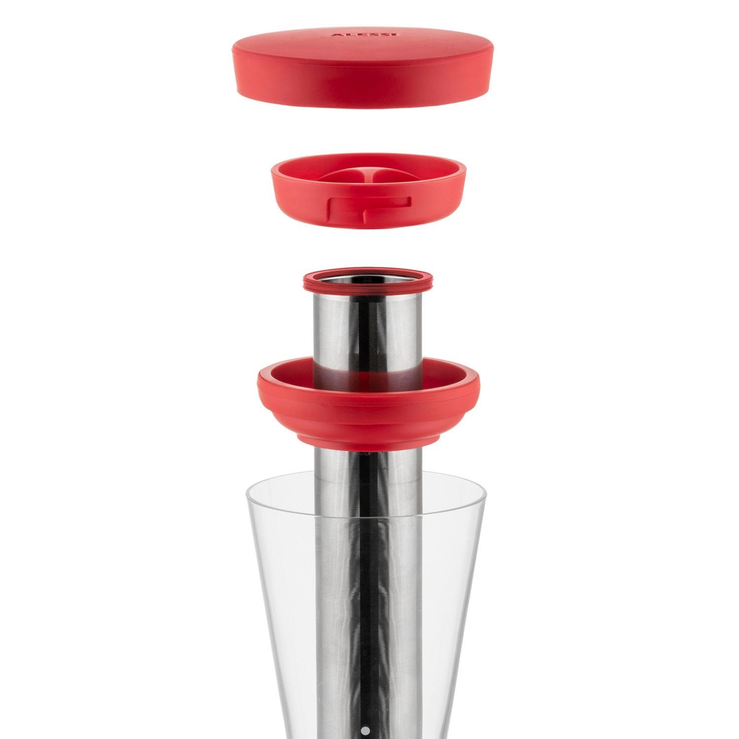 Alessi Cold Brew Zubereiter, 900l Kaffeekanne, Edelstahlfilter