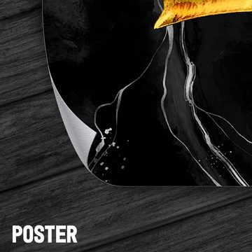ArtMind XXL-Wandbild GOLDENER ROSENKOPF, Premium Wandbilder als Poster & gerahmte Leinwand in verschiedenen Größen, Wall Art, Bild, Canva