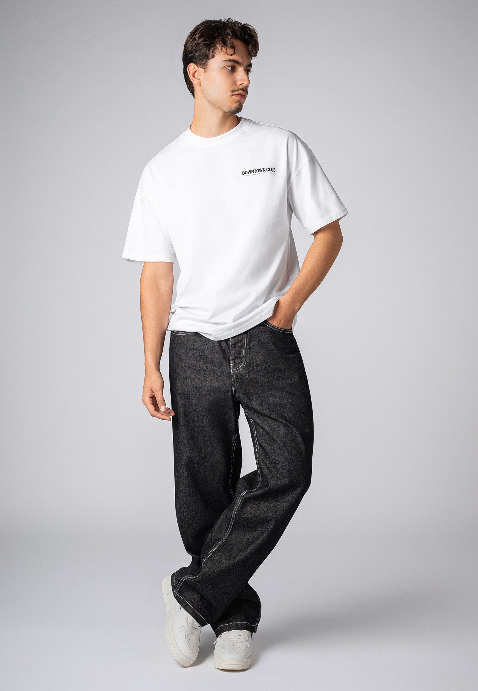 SUBLEVEL T-Shirt Herren Shirt Downtown Club Edition kurzarm, Baumwolle, oversize, Frontprint