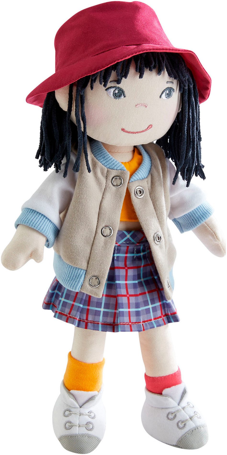 Haba Stoffpuppe Yuki, Mit Top, Sweatjacke und Hut
