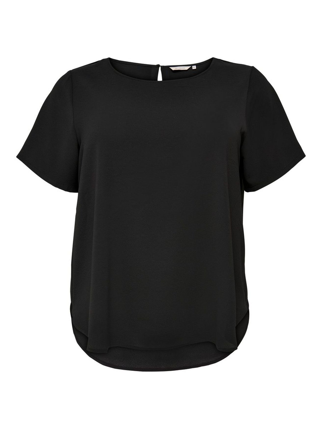 Übergröße Bluse Kurzarm in CARMAKOMA Design Size Blusenshirt Schwarz Shirt 3906 (1-tlg) ONLY CARVICA Curvy Plus