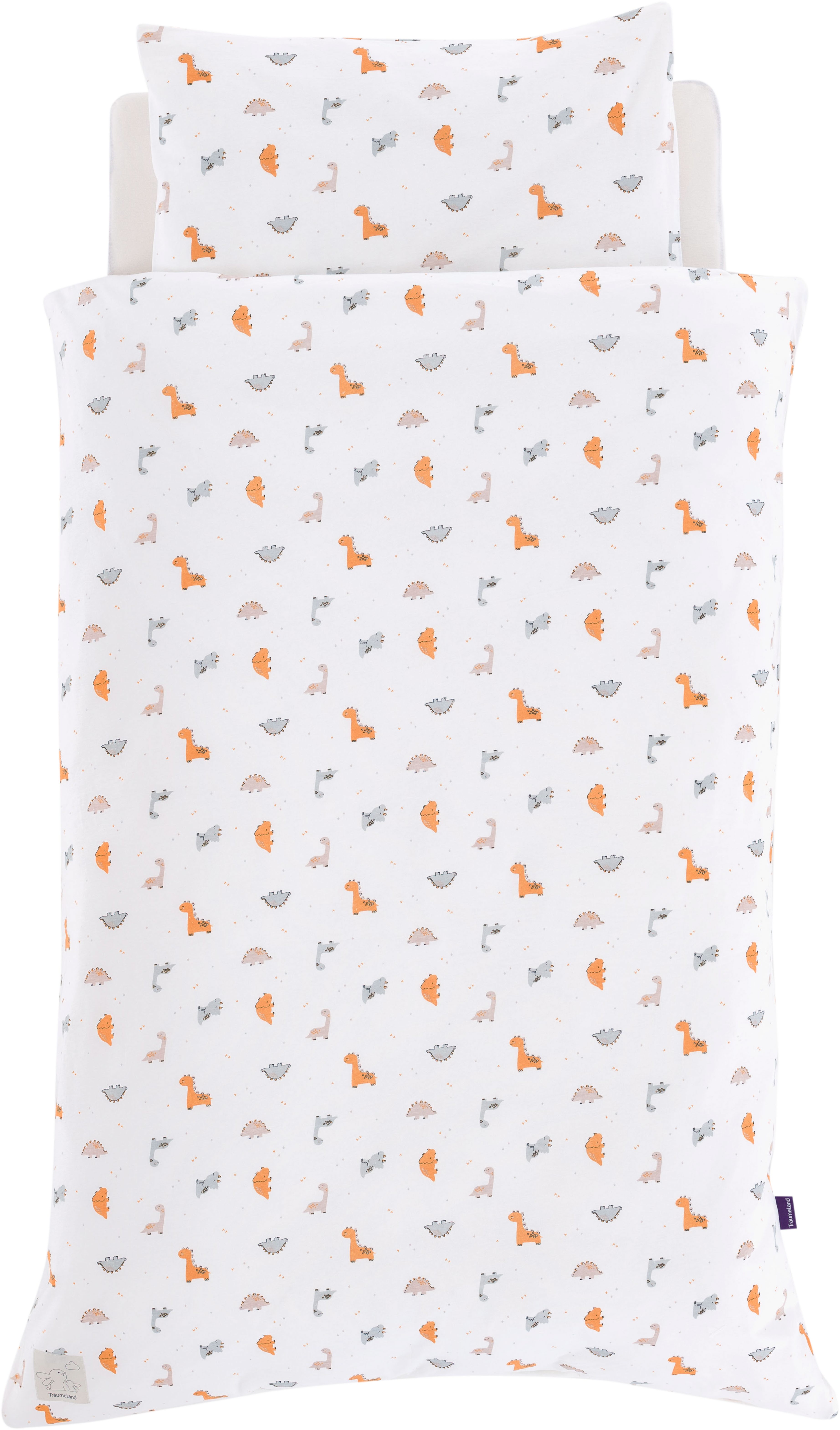 Träumeland Babybettwäsche Jersey Dinolino, Jersey, 2 teilig, mit Allover-Print