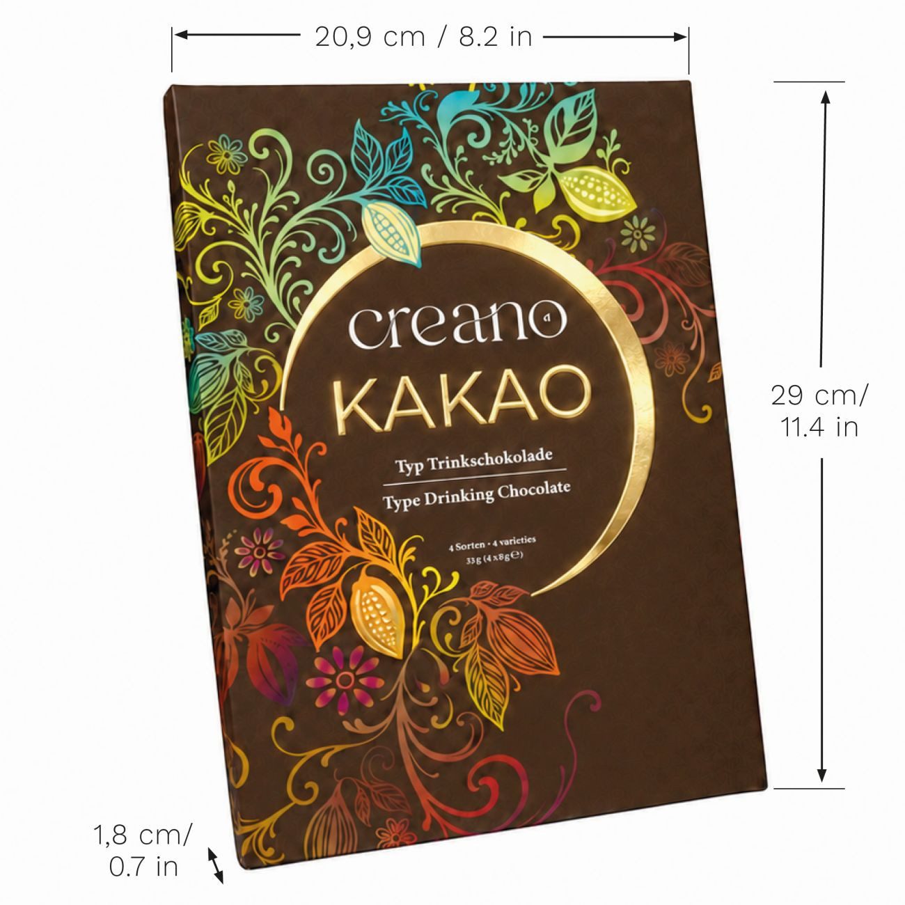 Creano Kakao Creano Kakao Geschenkset Trinkschokolade - 4 Sorten, 4 x 33g, 1 x – Bild 3 von 5
