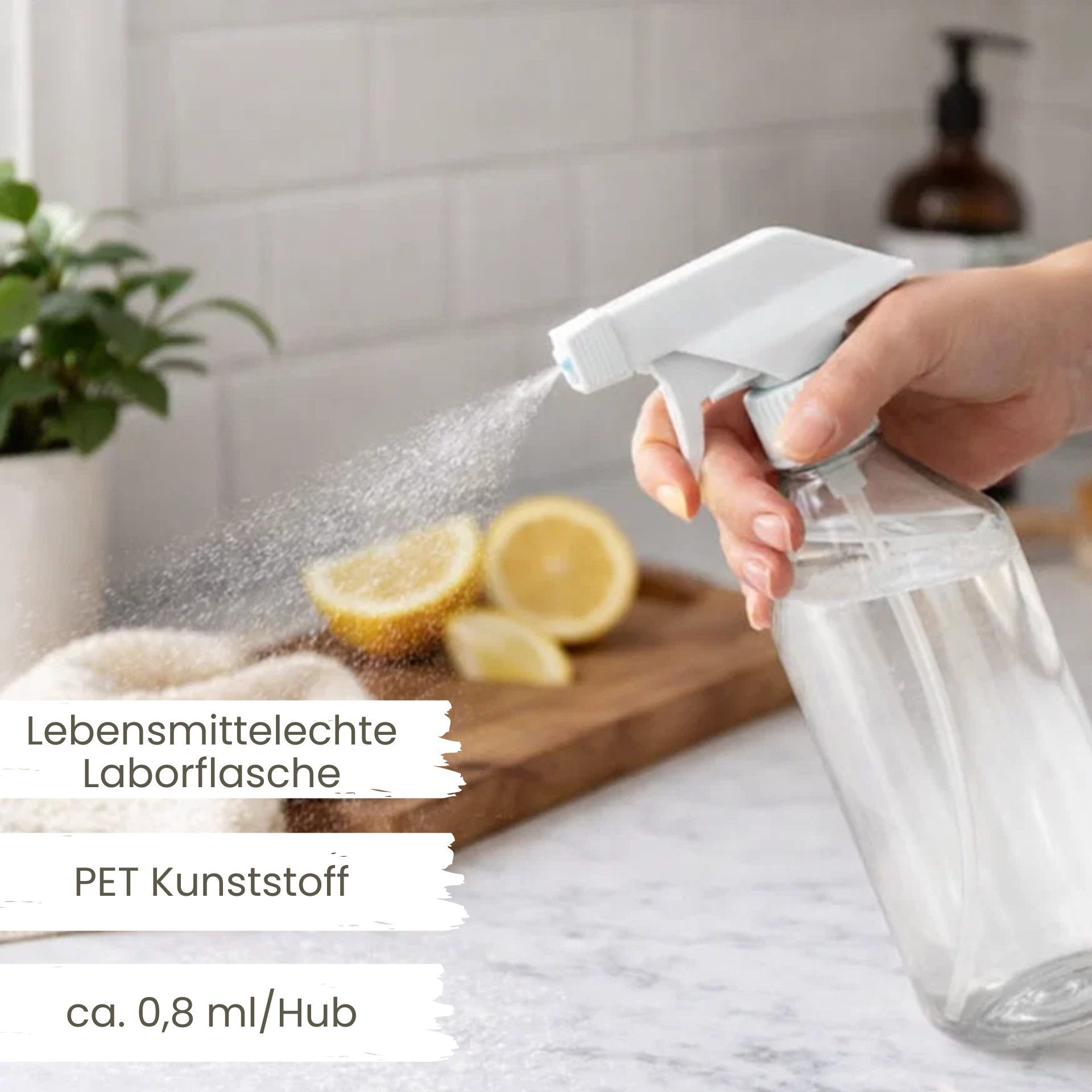 mikken Sprühflasche leere Flasche 500 ml aus PET transparent Laborflasche mit Trigger, (Spar-Set, 2-tlg., 2er, 4er, 6er, 10er), Fassungsvermögen: 0,5 Liter, Mad – Bild 4 von 5