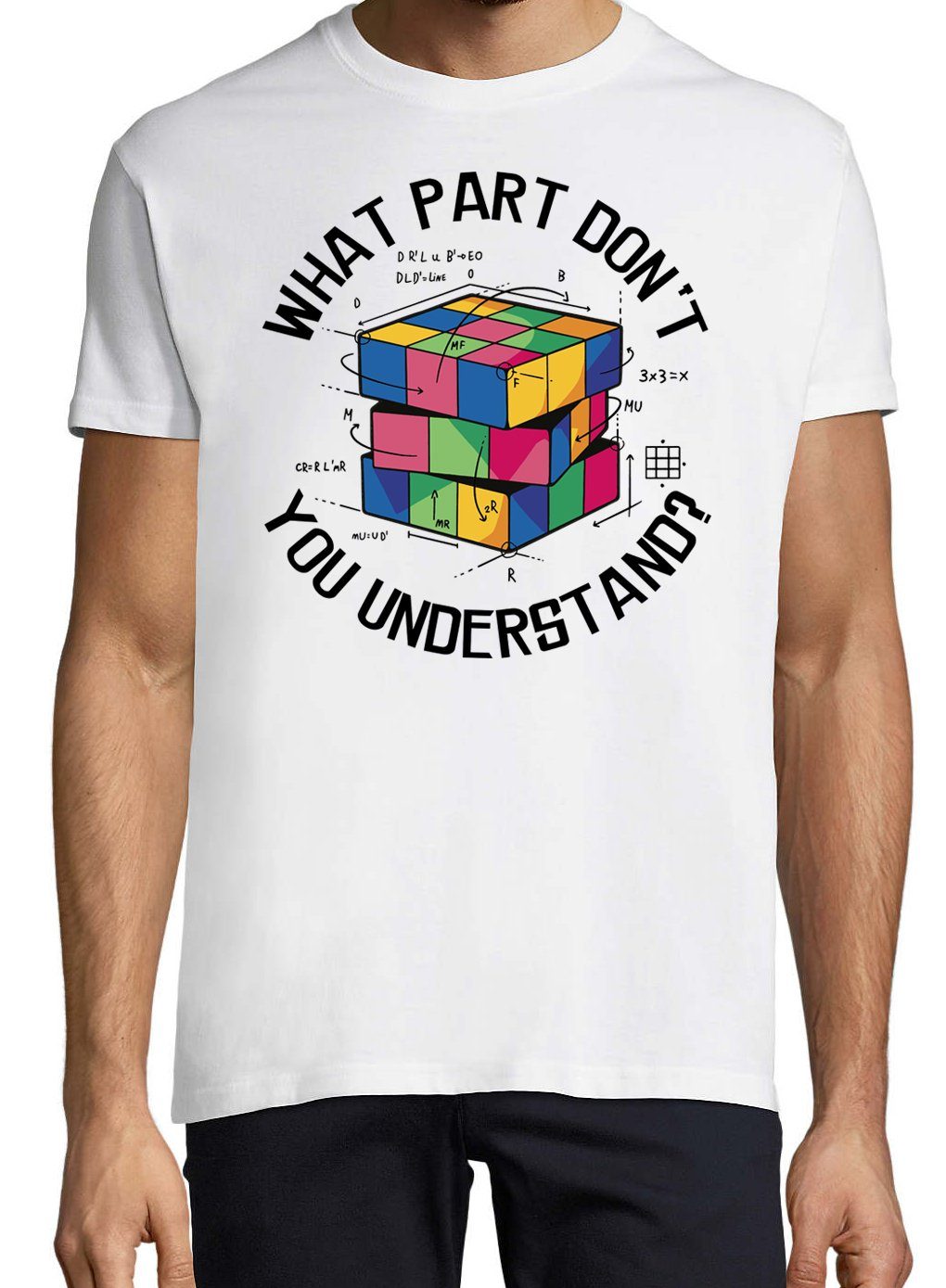 Frontdruck Youth Designz Herren T-Shirt Zauberwürfel Trendigem Weiss mit Shirt don't you Understand What Part