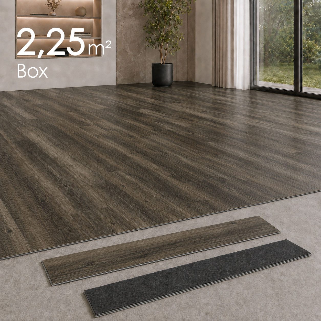 Berti Graf Designboden SPC Klick-Vinylboden 5 mm wasserfest in moderner Dielenoptik, kleberfrei, mit Trittschalldämmung, pflegeleicht