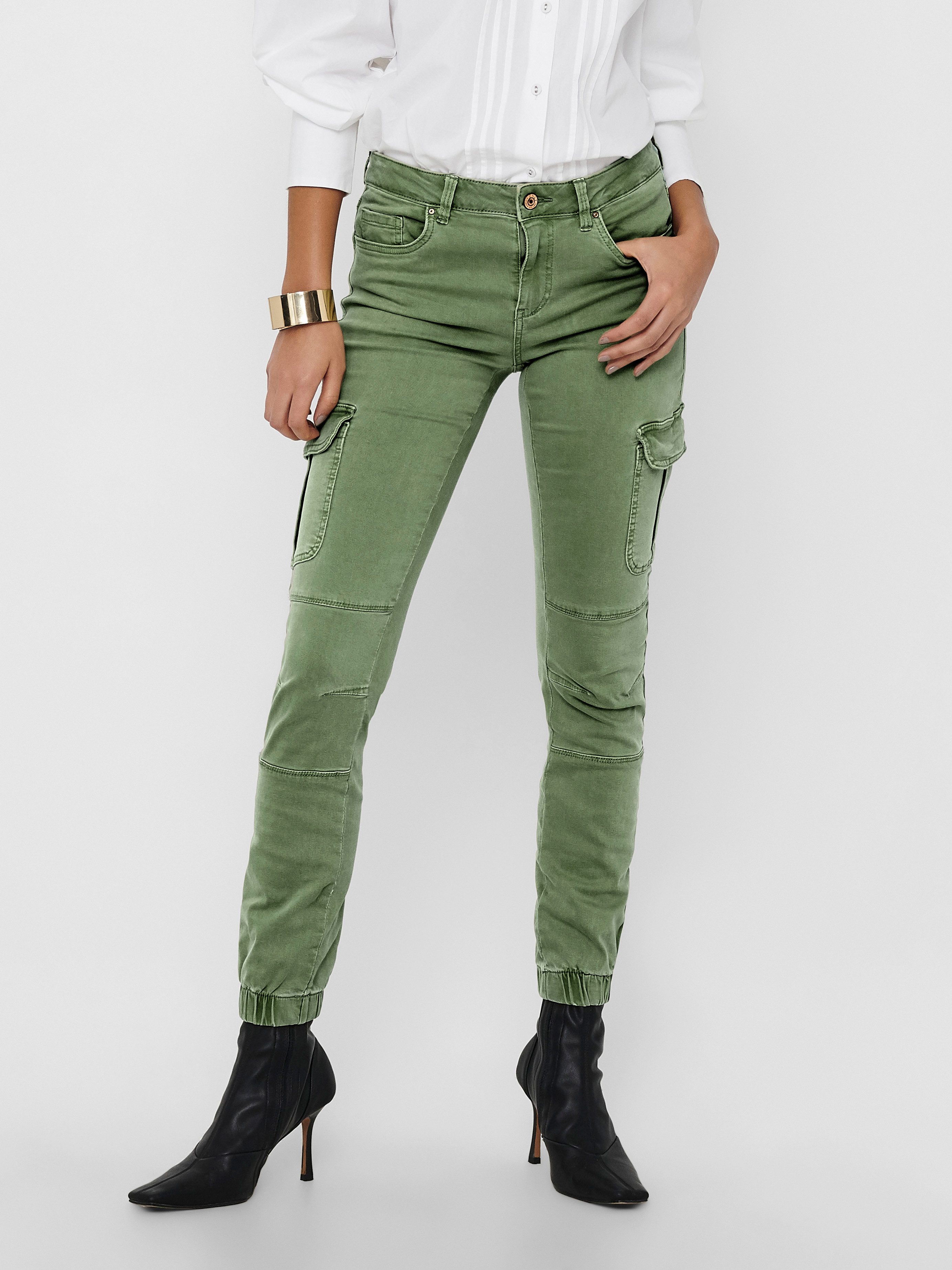 ONLY Cargohose ONLMISSOURI REG ANK CARGO PNT NOOS mit Stretchsäumen