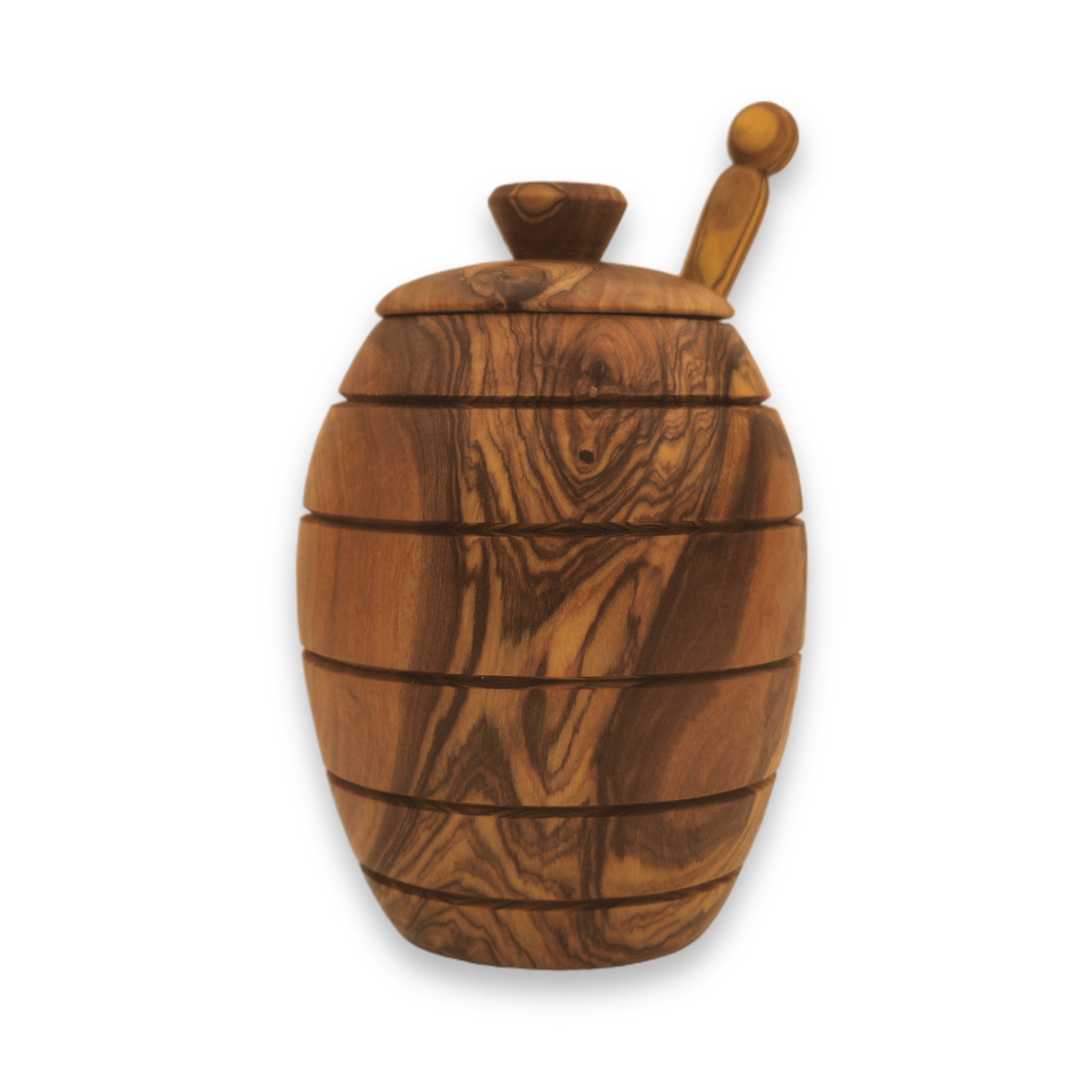 medina mood Honigglas Honigtopf mit Honiglöffel The Happy Bee aus Olivenholz, (1-tlg)