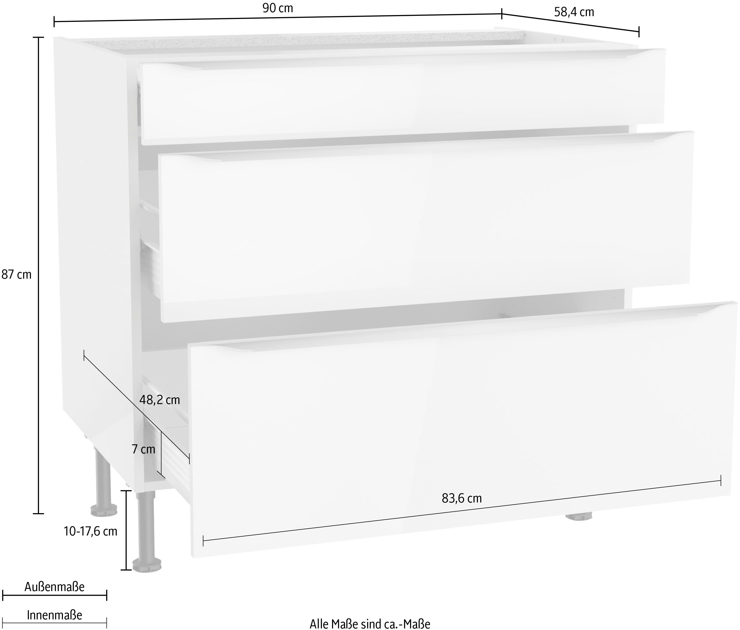 OPTIFIT Unterschrank | Nachbildung Aken wildeiche Nachbildung weiß-wildeiche