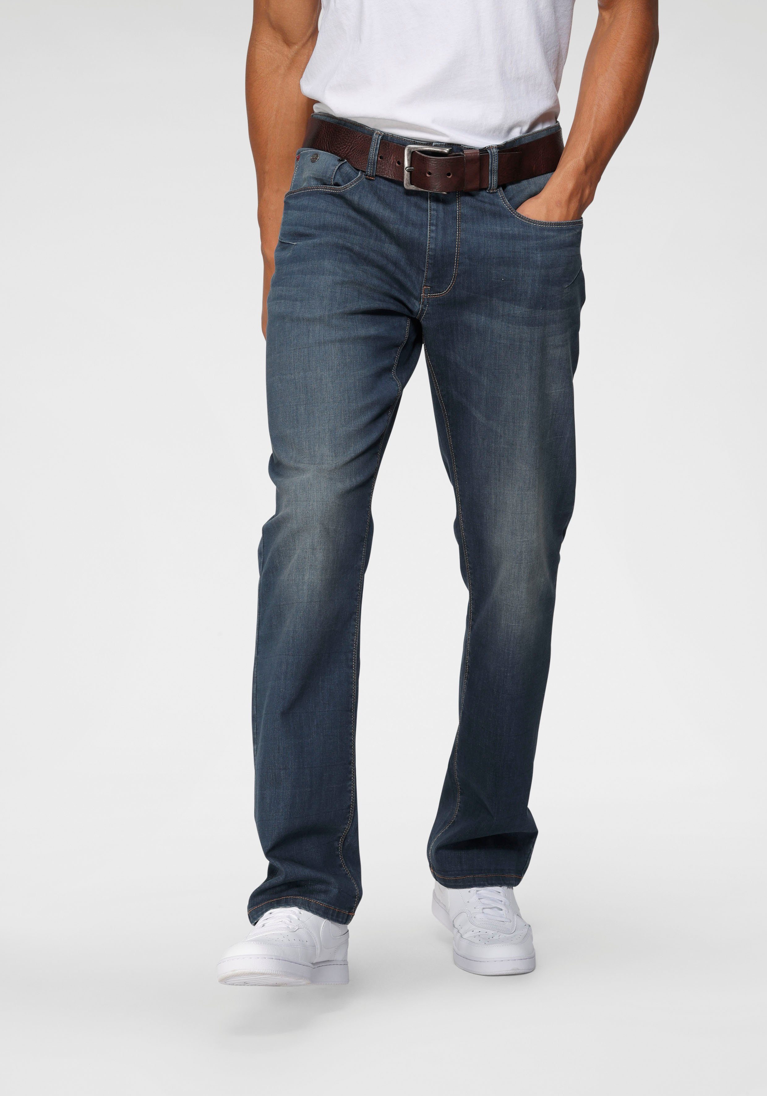 H.I.S Comfort-fit-Jeans ANTIN Ökologische, wassersparende Produktion durch Ozon Wash dark-blue-used