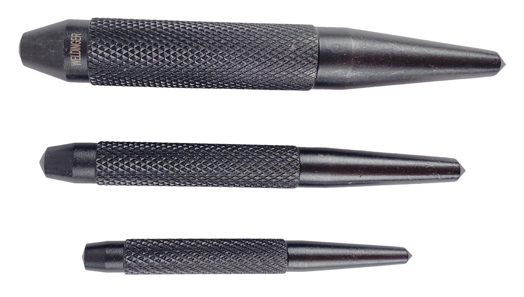 WELDINGER Spitzmeißel Körner mit Hartmetallspitze 3er-Set Größe S M L