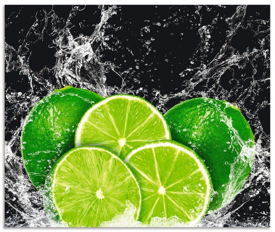 Artland Küchenrückwand Limone mit Spritzwasser, (1-tlg), Alu Spritzschutz  mit Klebeband, einfache Montage