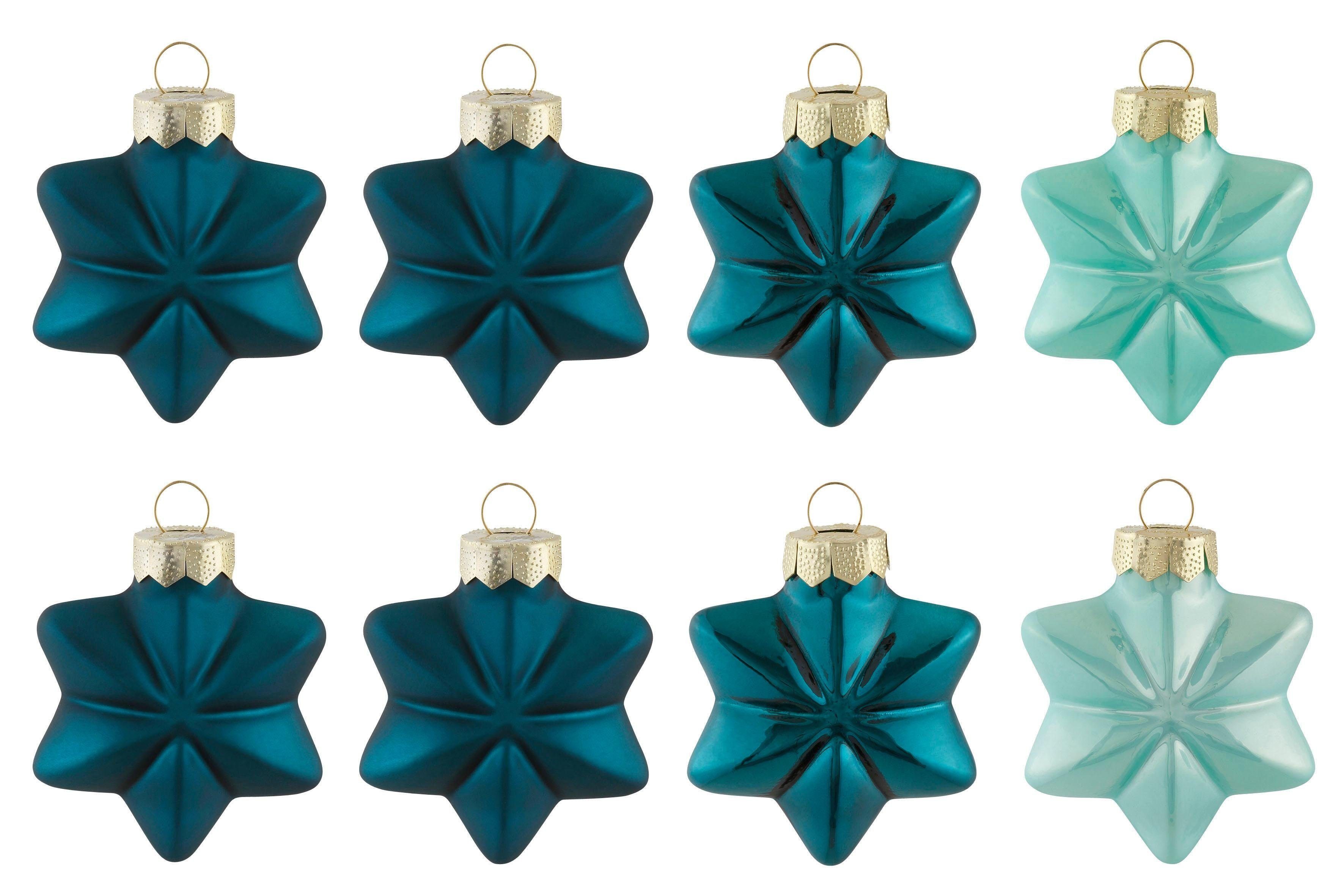 MAGIC by Inge Christbaumschmuck Magic - Green Velvet, Weihnachtsdeko, Christbaumschmuck (8-tlg), Sterne