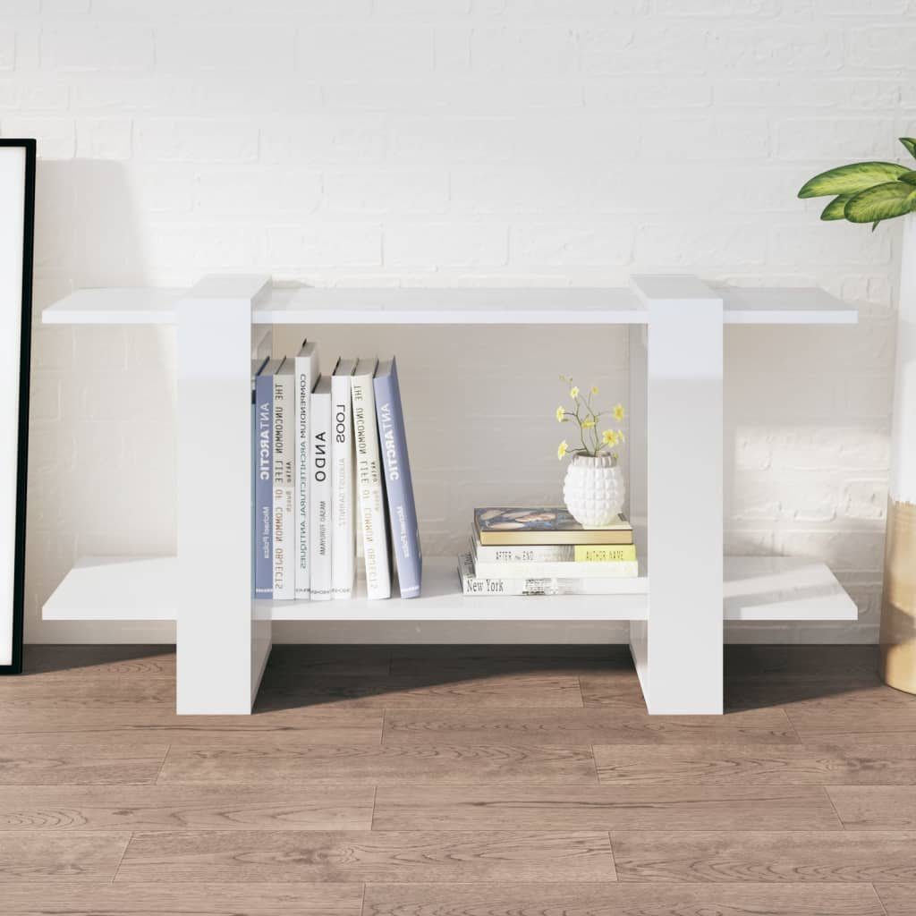 furnicato Hochglanz-Weiß Holzwerkstoff Bücherregal 100x30x51 cm