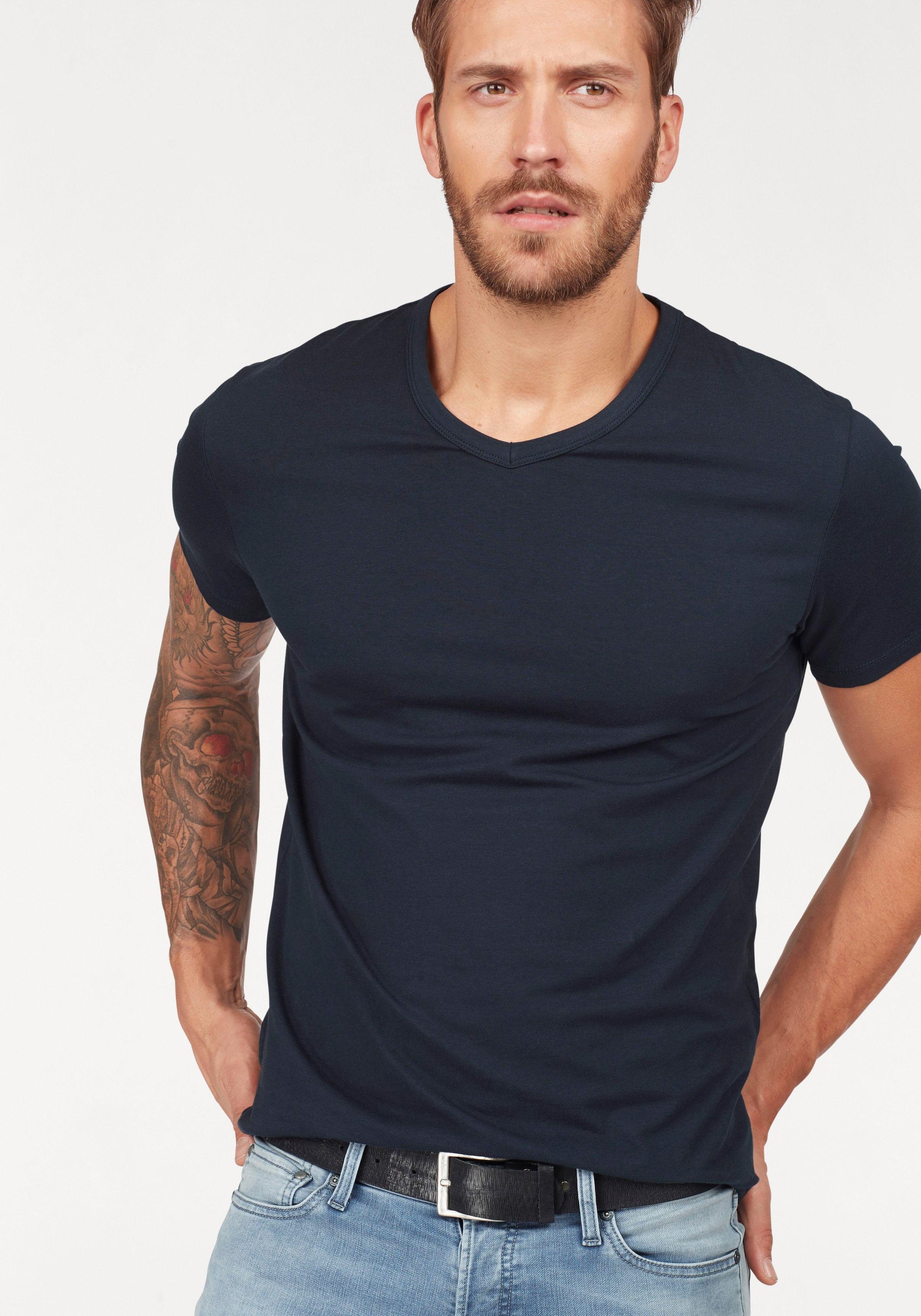 Jack & Jones T-Shirt SLIM- FIT BASIC TEE V-NECK mit V-Ausschnitt günstig online kaufen