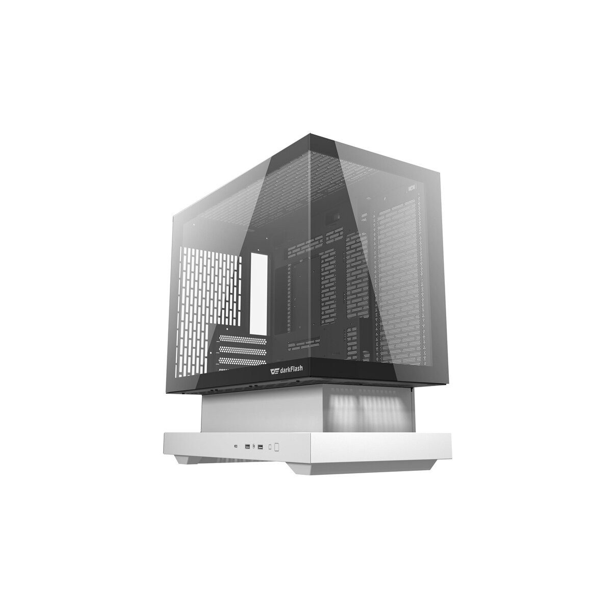 Darkflash PC-Gehäuse Darkflash F1 PC Gehäuse Weiß inkl. 6 ARGB Lüfter