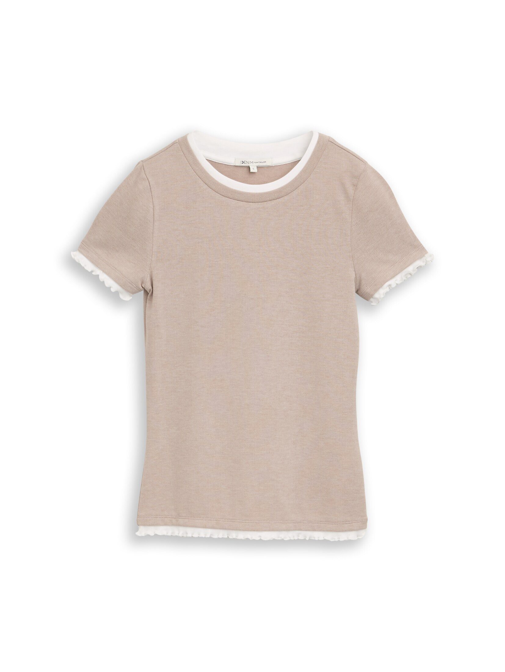 TOM TAILOR Denim T-Shirt T-Shirt (im Einserpack) T-Shirt im 2-in-1-Look