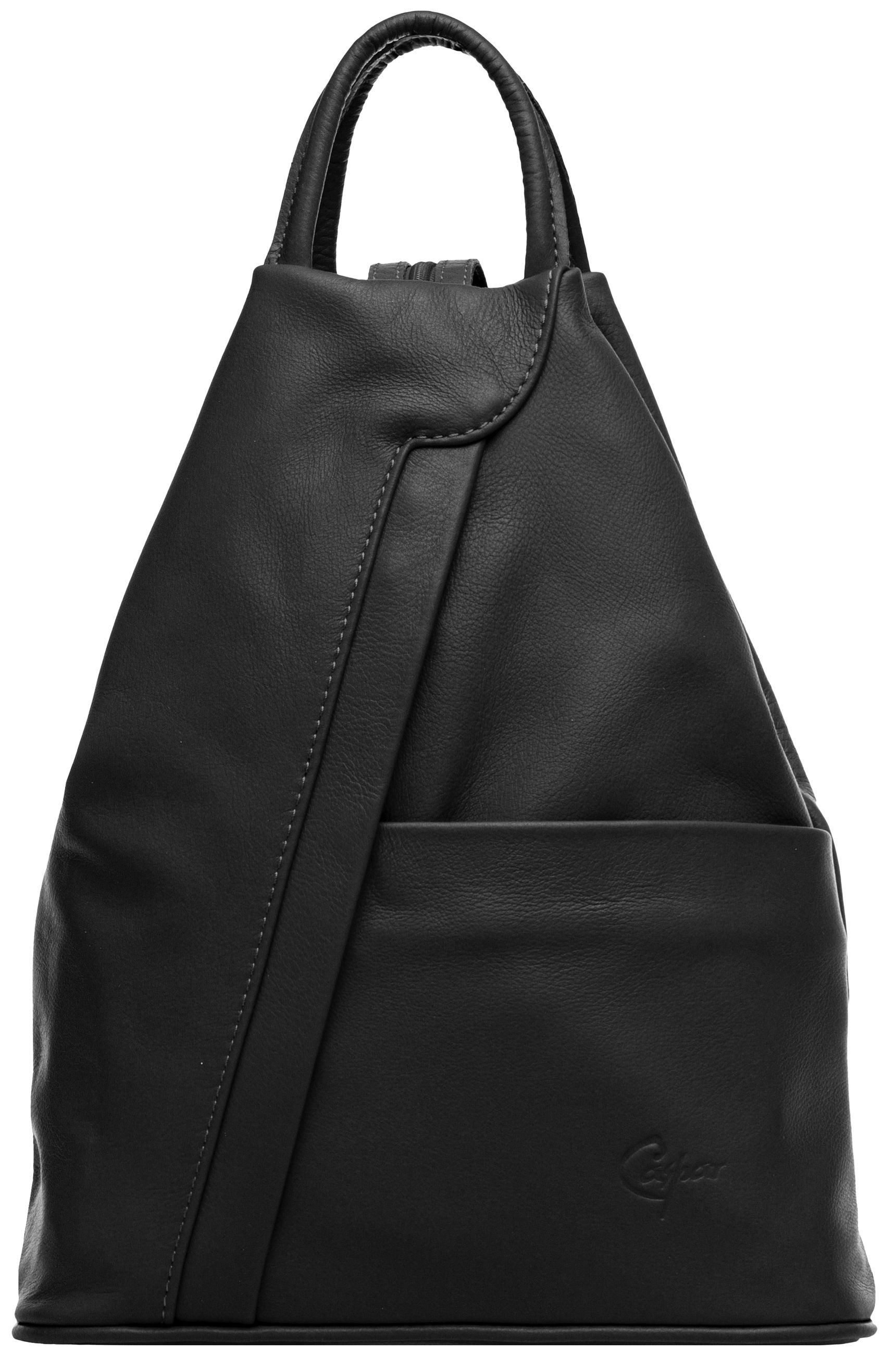 Caspar Cityrucksack 2in1 sportliche Leder Schultertasche - SIGNATURE LINE - Modell No.782